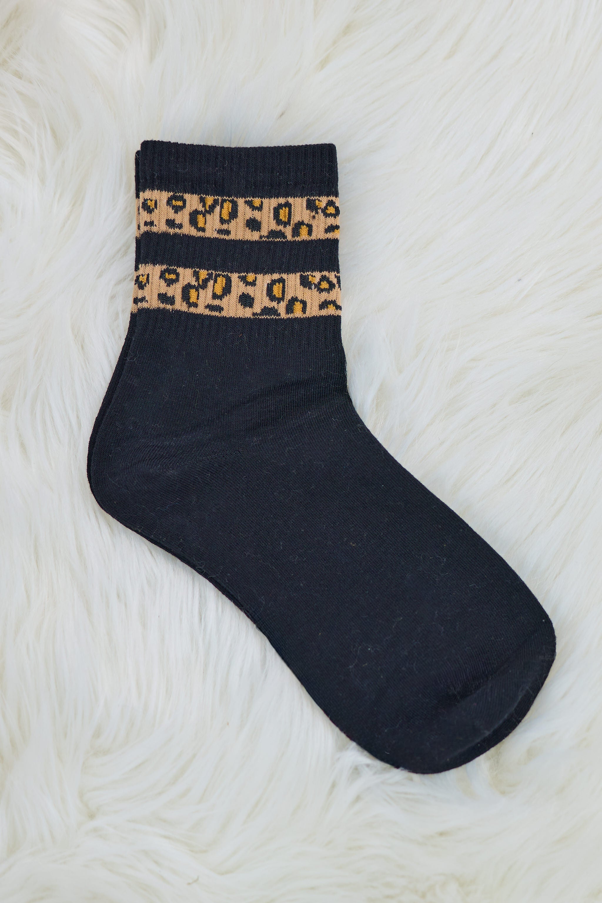 Socken mit Leo Streifen, schwarz-leo von Trends & Lifestyle