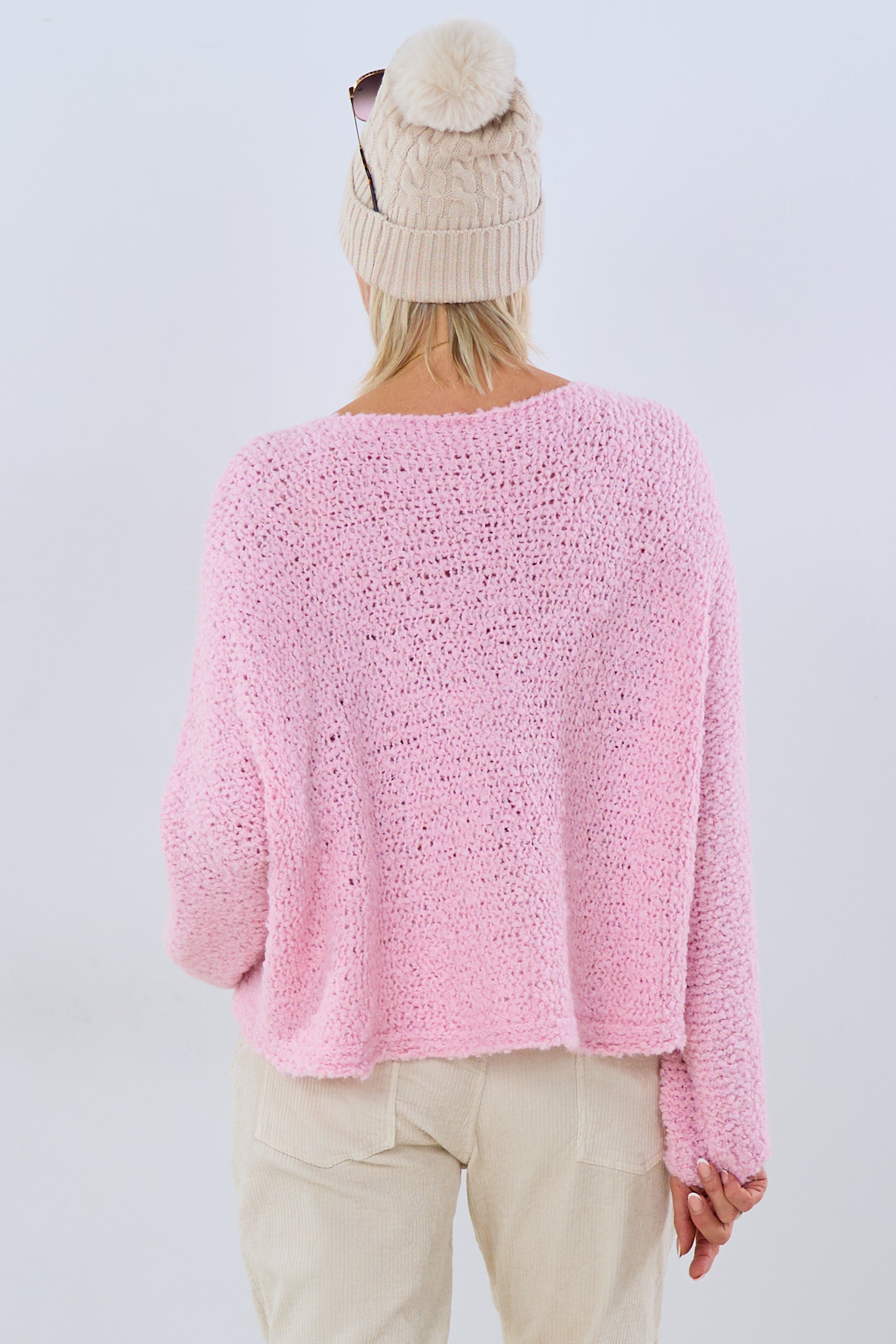 Bouclé Strickpulli, rosa von Trends & Lifestyle