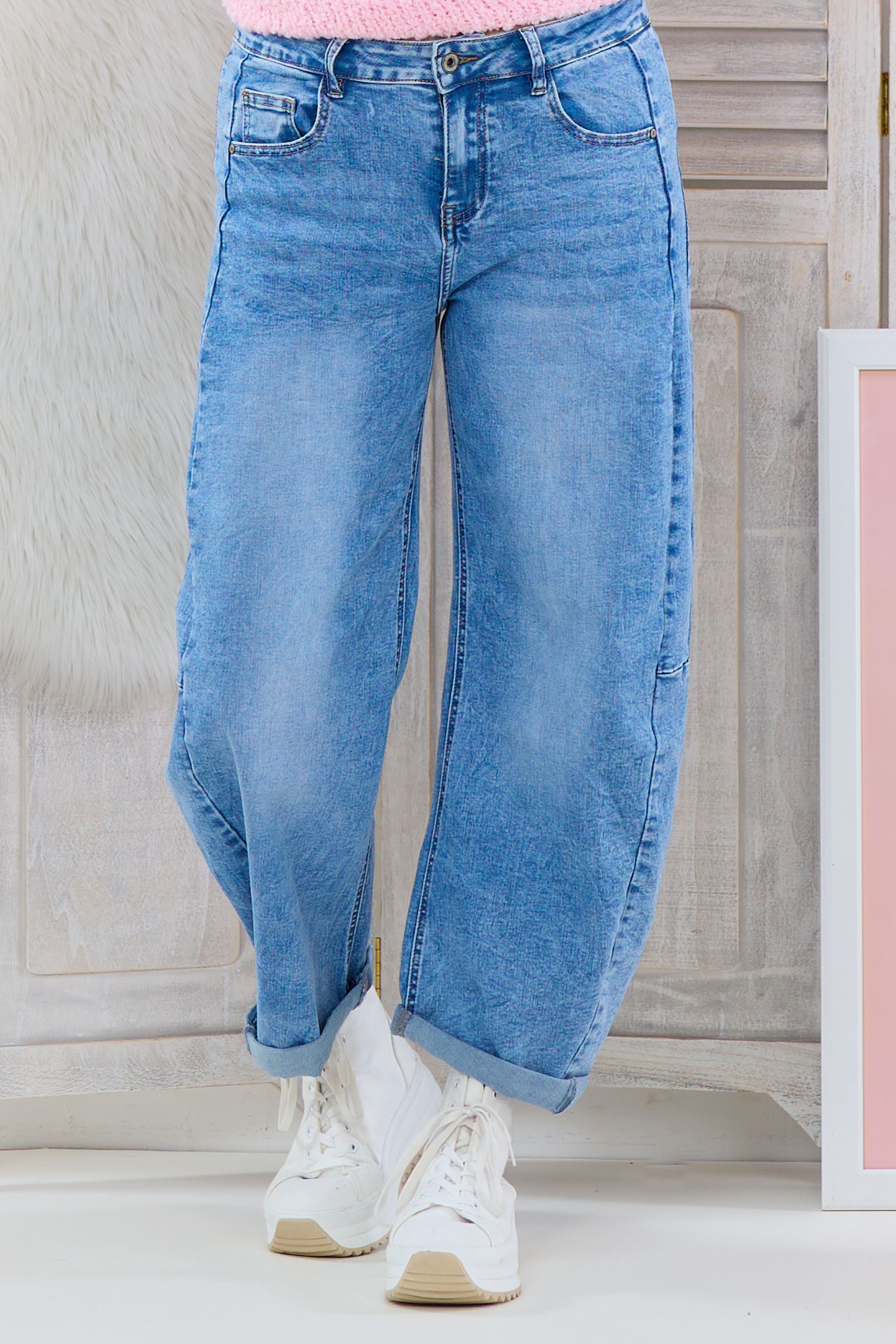 Mid Waist Balloon-Jeans, denim von Trends & Lifestyle