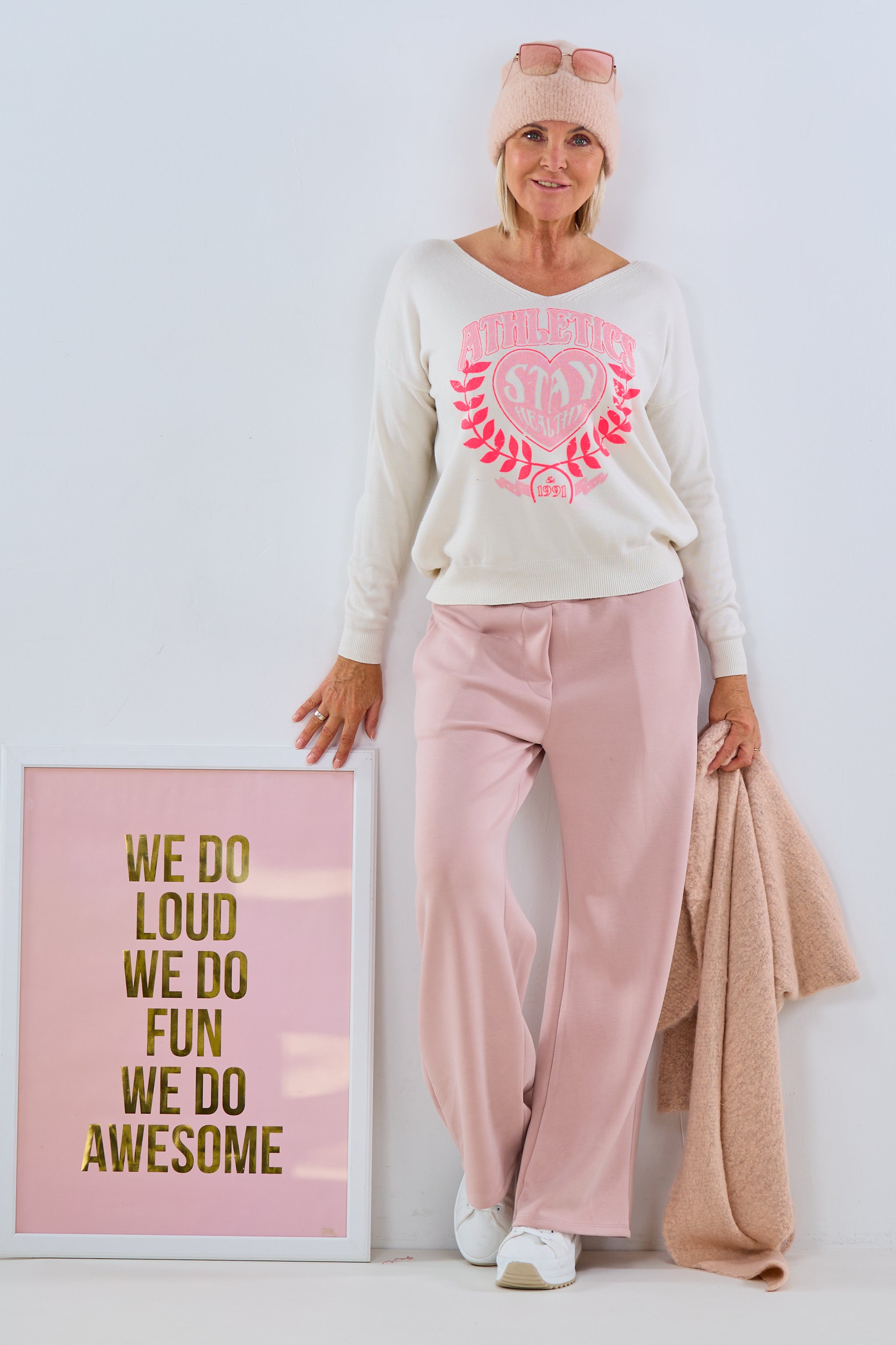 Pulli ATHLETICS, beige-pink-rosa von Trends & Lifestyle