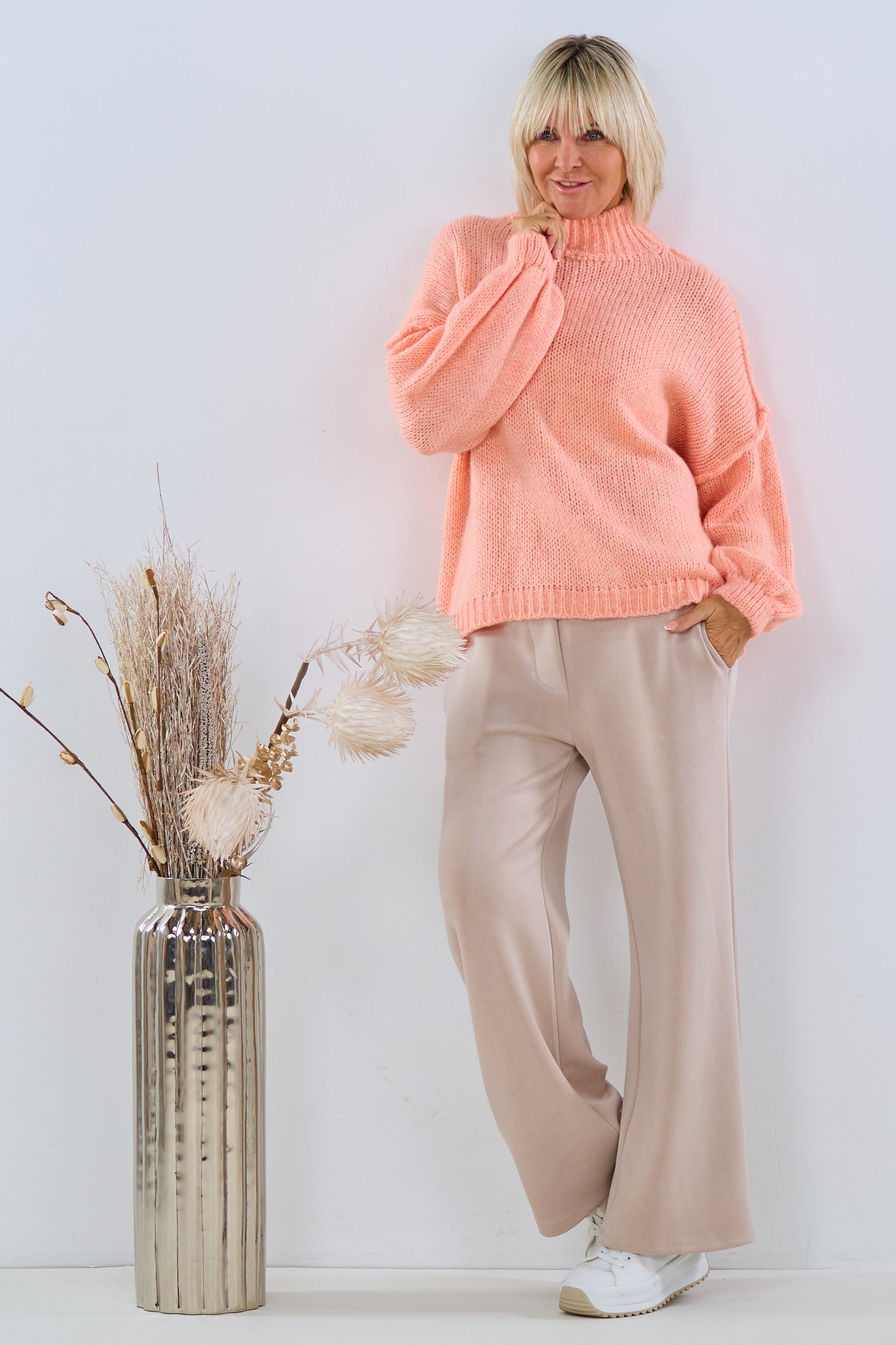 Strickpulli mit Turtleneck, apricot von Trends & Lifestyle