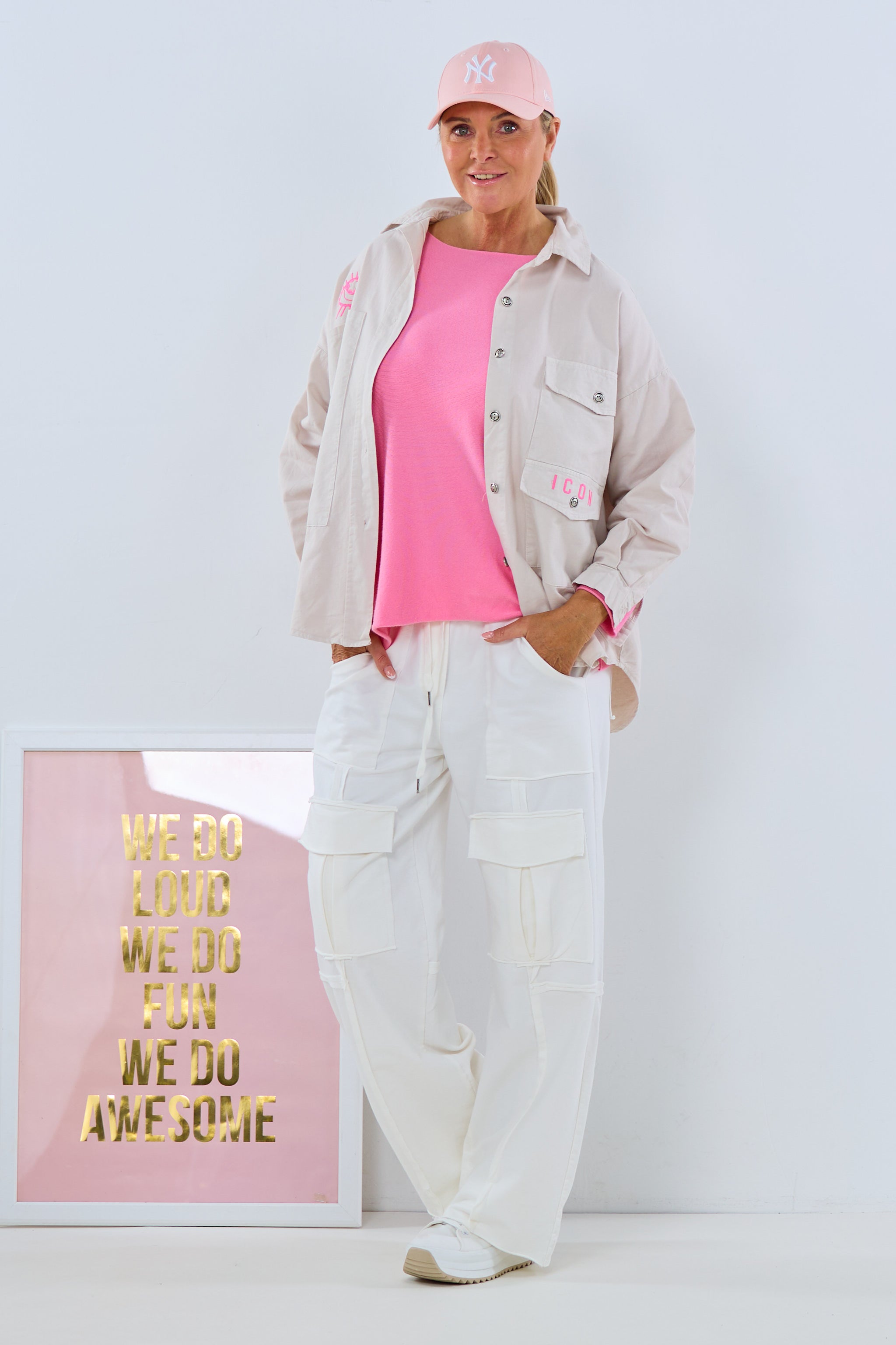 Oversized Jeanshemd, beige-pink von Trends & Lifestyle Deutschland GmbH