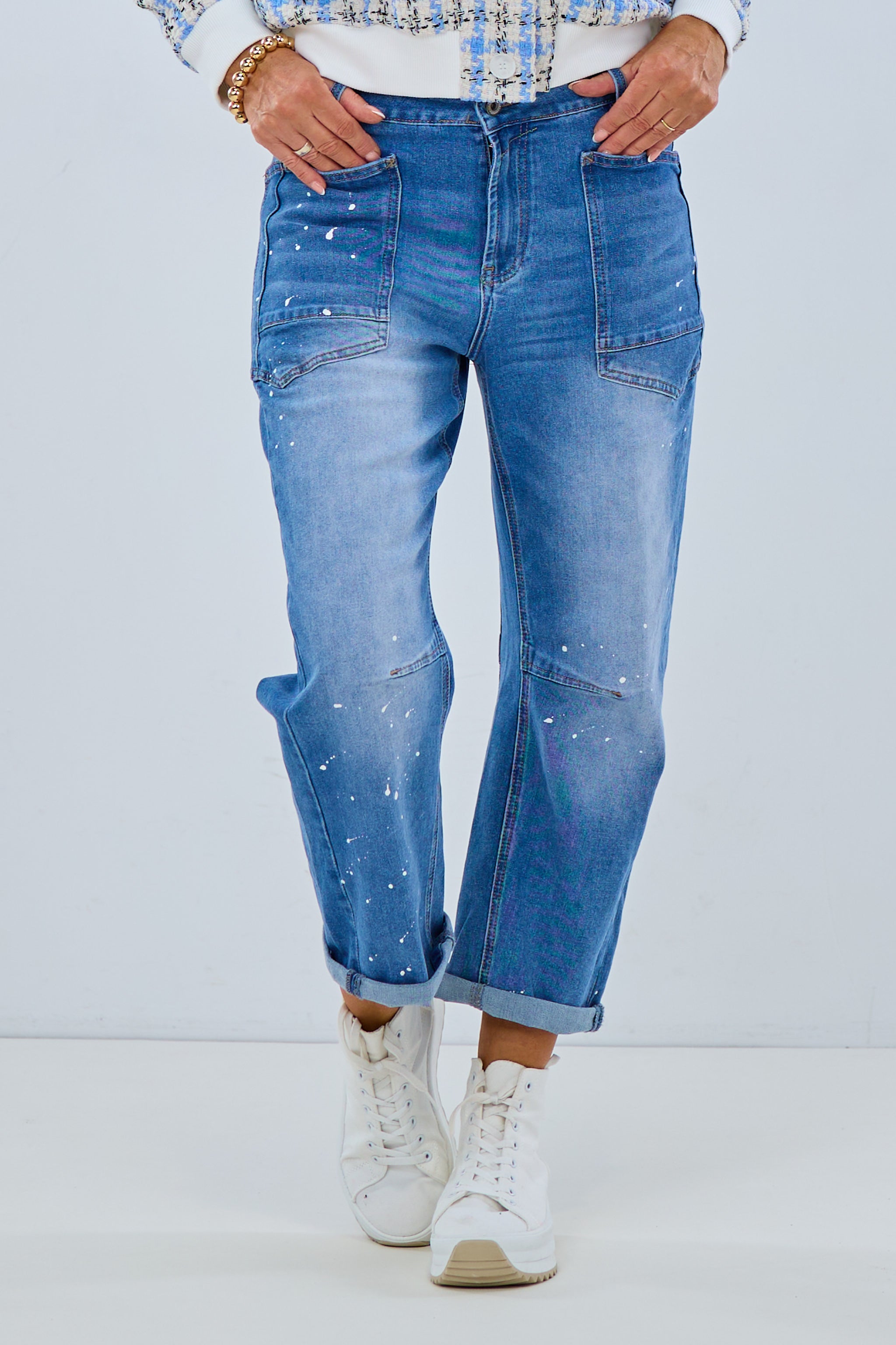 Mid Waist Balloon-Jeans, denim-weiß von Trends & Lifestyle Deutschland GmbH