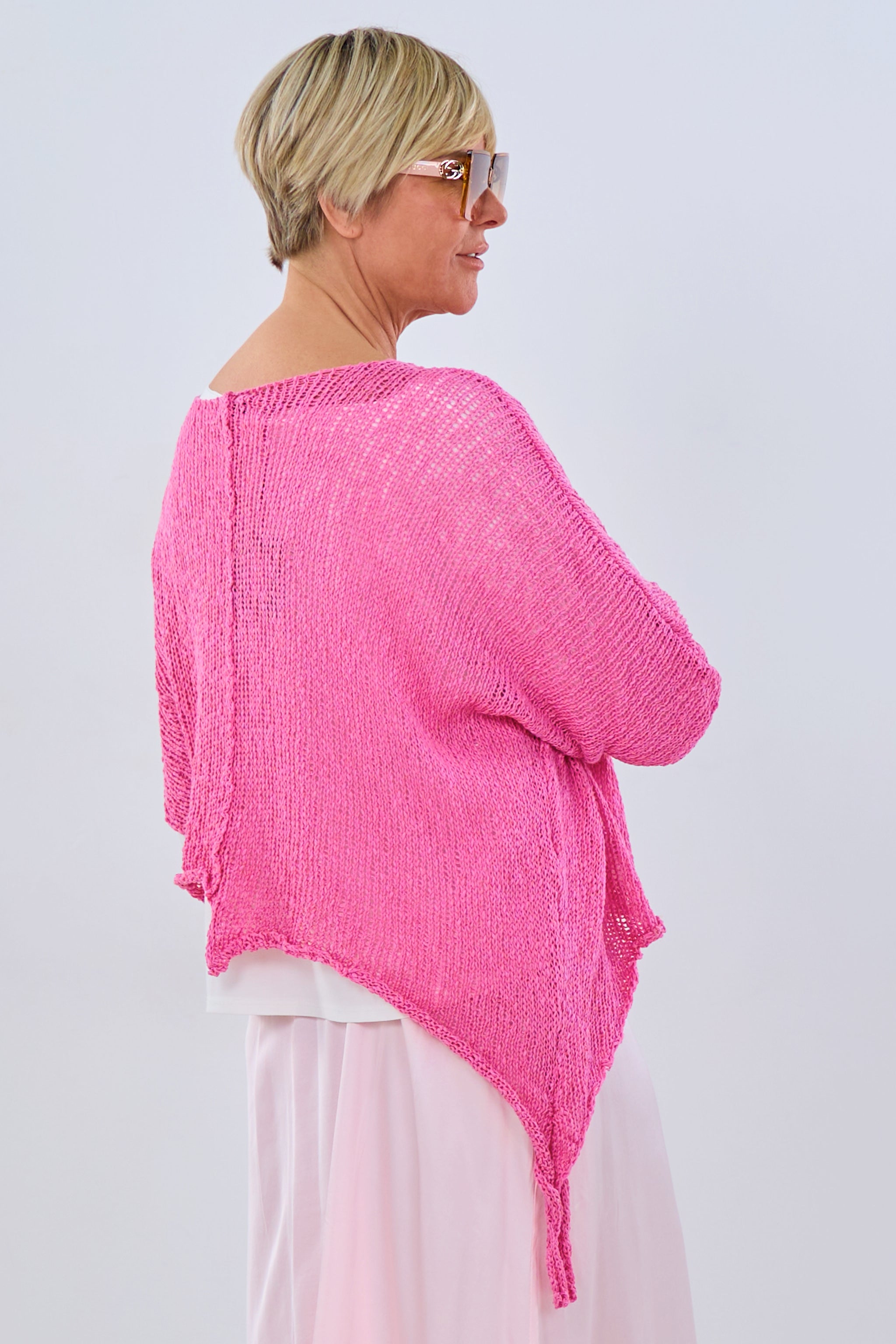 Asymmetrischer, leichter Strickpulli, pink von Trends & Lifestyle Deutschland GmbH