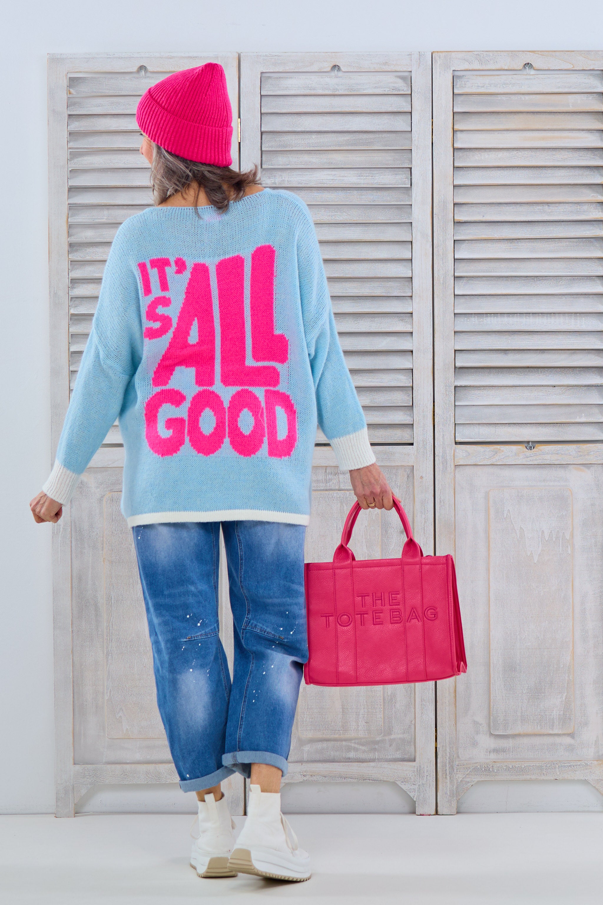 Strickpulli "It's all good", hellblau von Trends & Lifestyle Deutschland GmbH