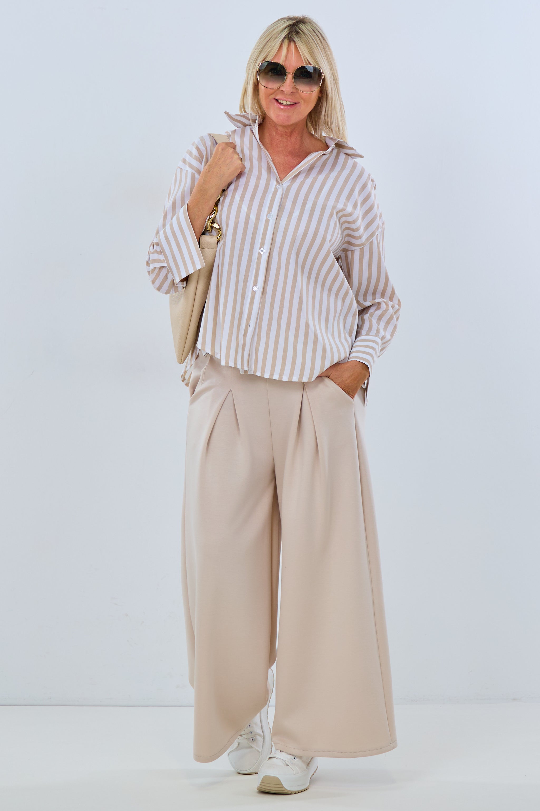 breit-gestreifte Bluse, beige-weiß von Trends & Lifestyle Deutschland GmbH