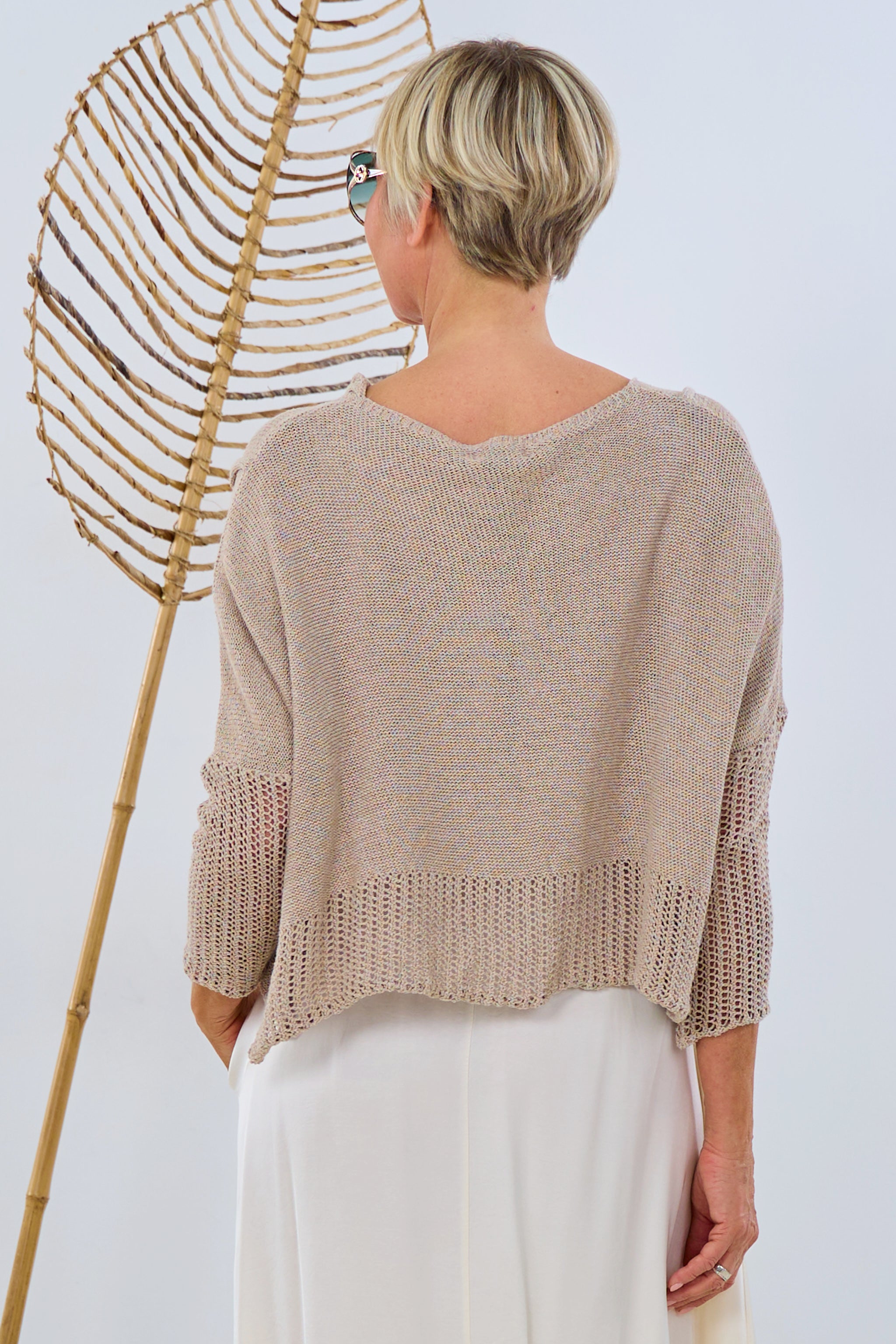 Asymmetrischer, leichter Strickpulli, taupe von Trends & Lifestyle Deutschland GmbH