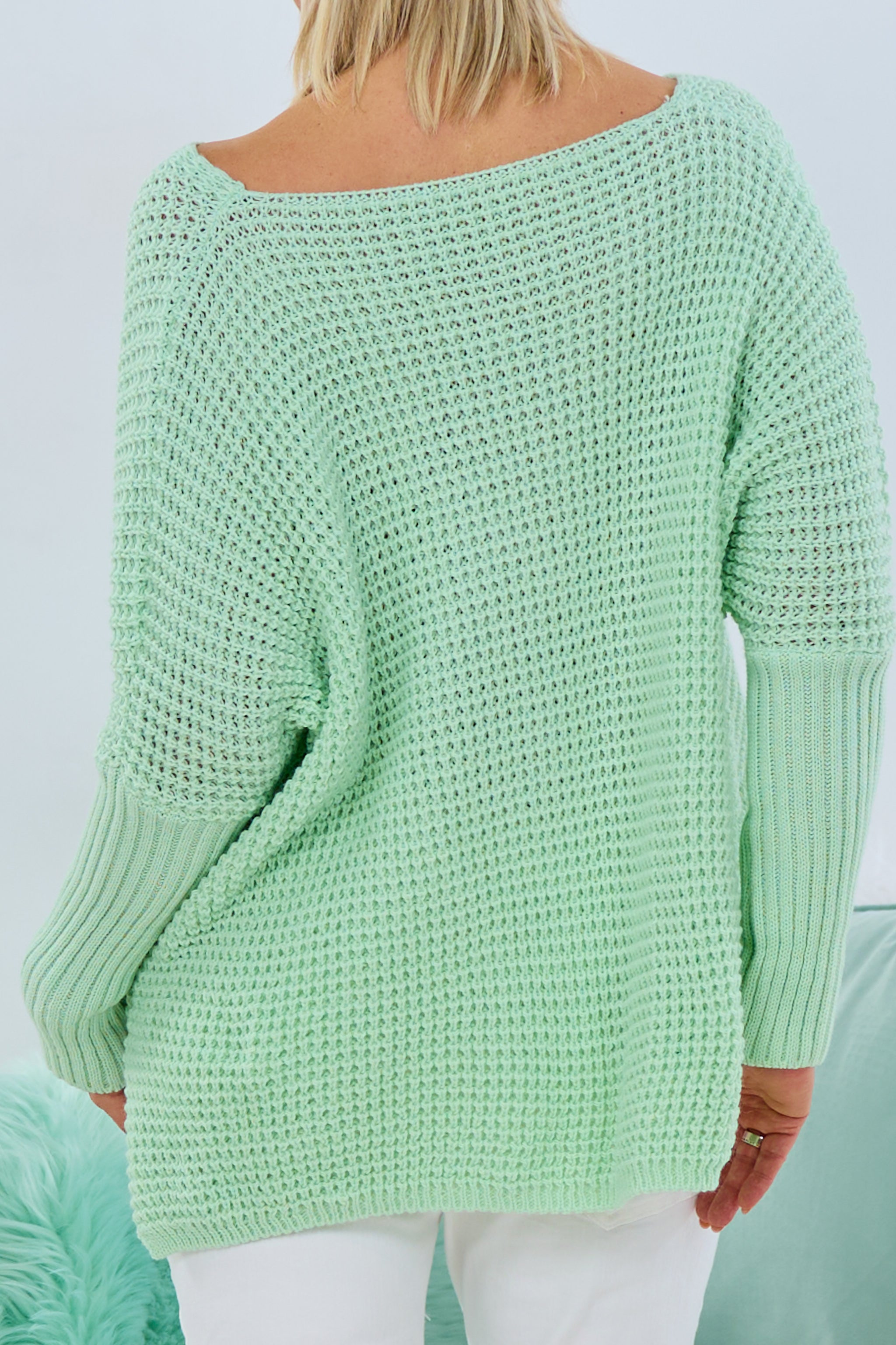 Pulli mit Stoff-Patch, mint-rosa-gold von Trends & Lifestyle Deutschland GmbH