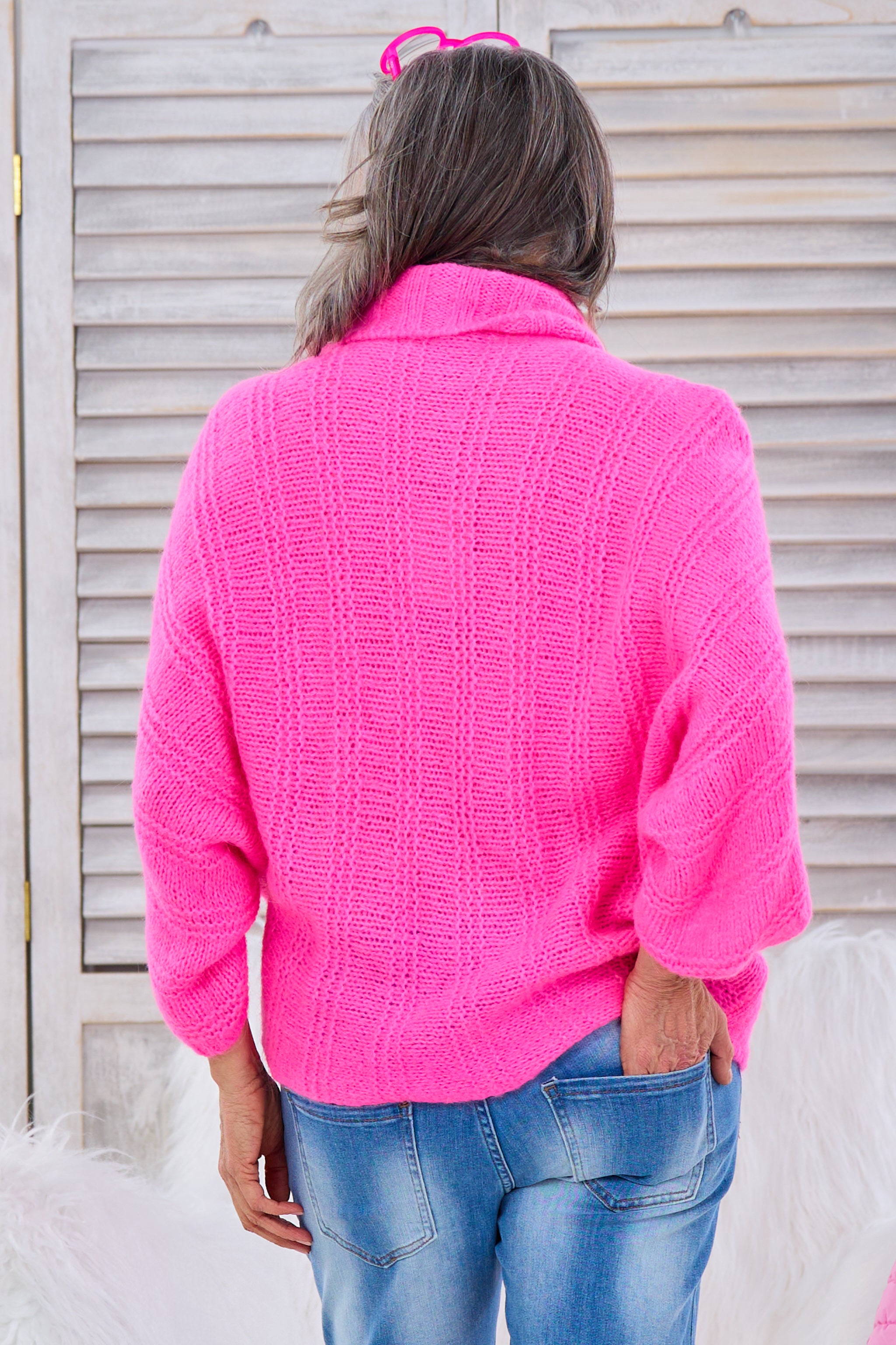 Strickpulli mit Rollkragen und Zopfmuster, pink von Trends & Lifestyle Deutschland GmbH