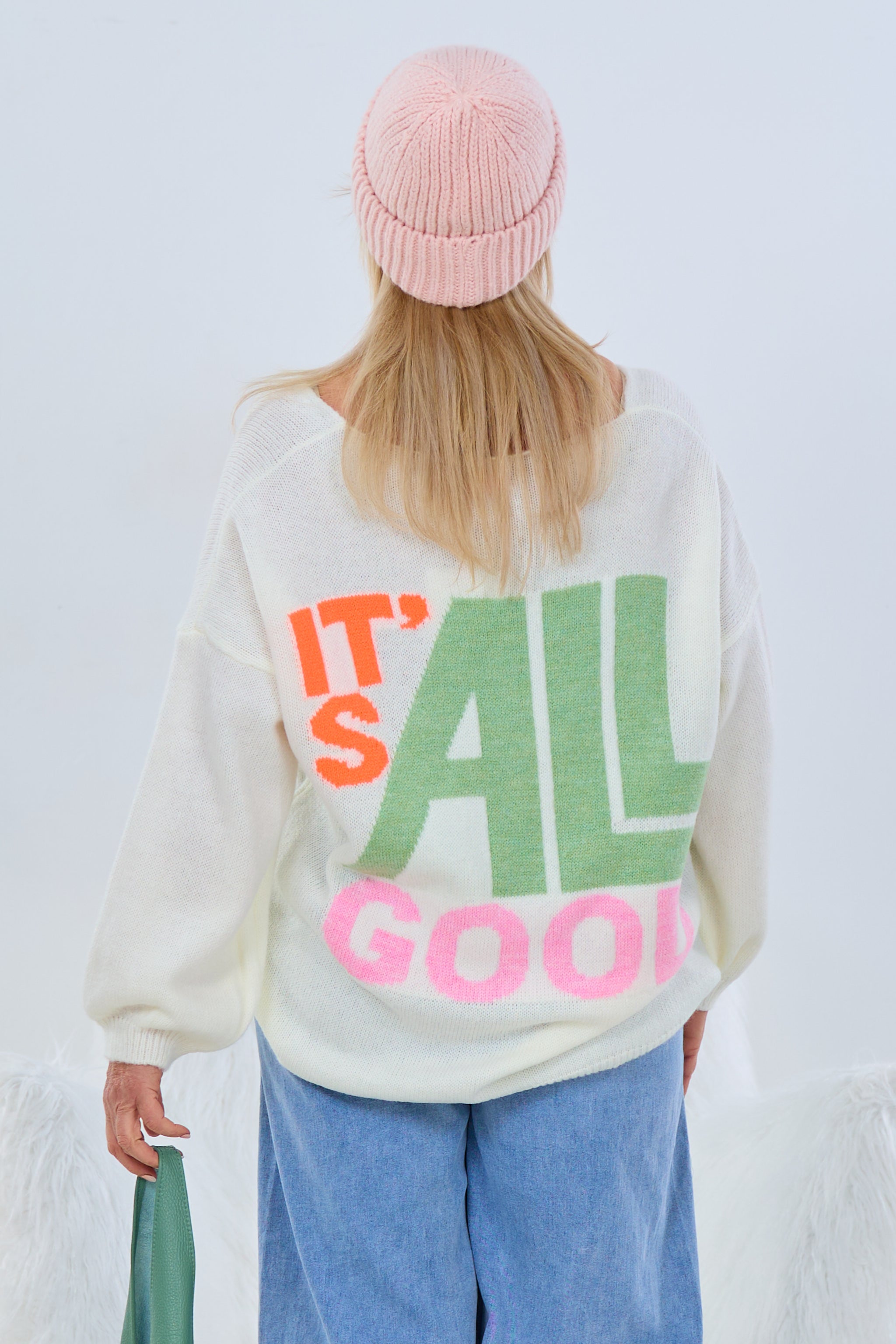 Strickpulli "Smiley - It's all good", ecru von Trends & Lifestyle Deutschland GmbH