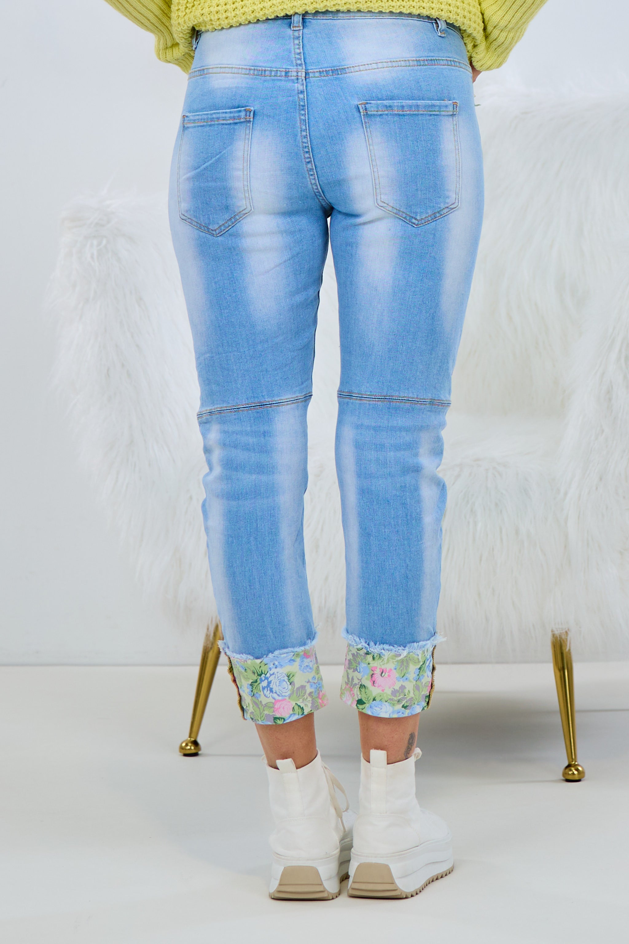 7/8 Jeans mit Blumendetails, hellblau von Trends & Lifestyle Deutschland GmbH