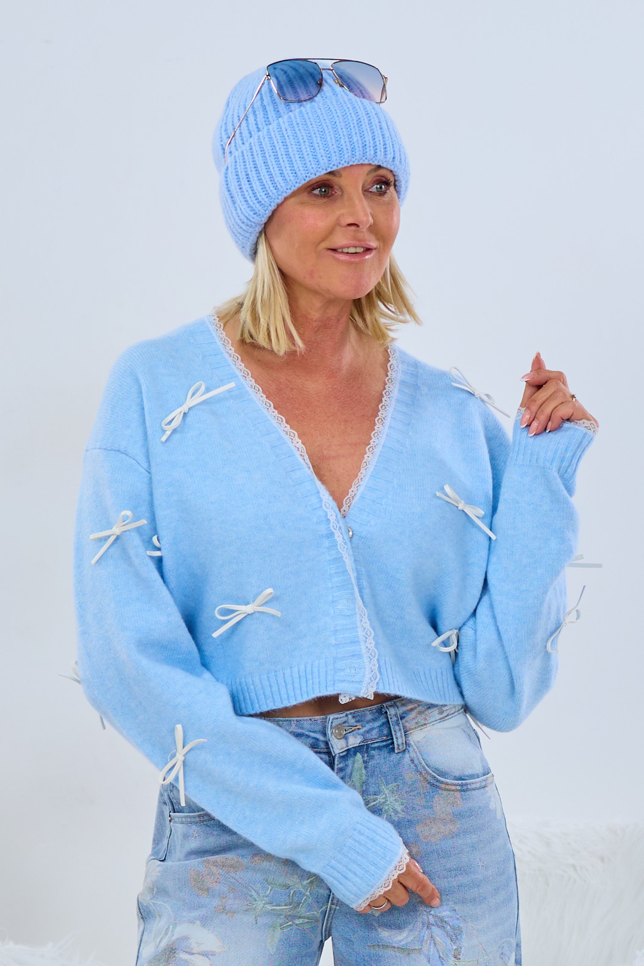 süsser Cardigan mit Schleifchen, hellblau von Trends & Lifestyle Deutschland GmbH