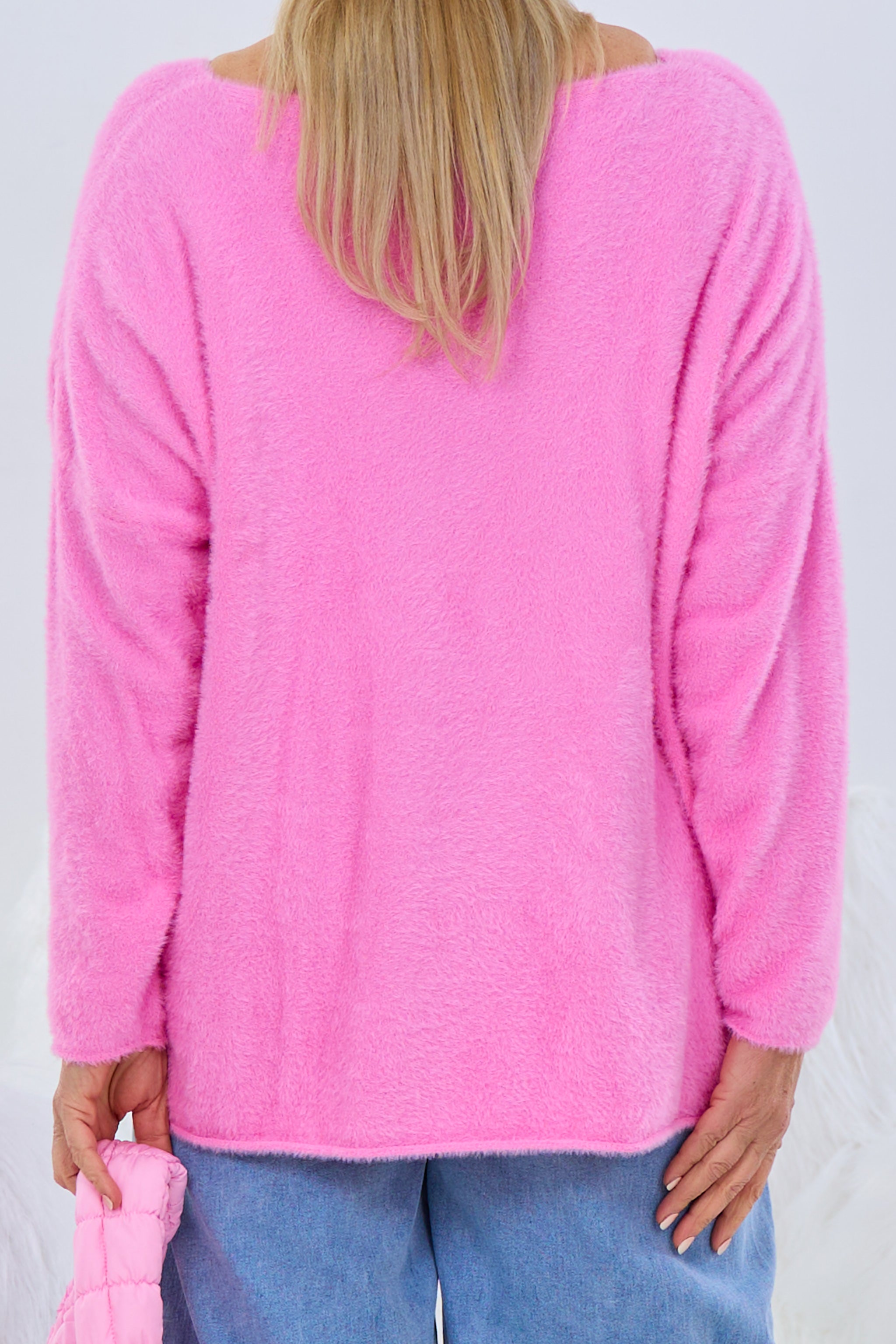 Kuscheliger Strickpulli mit Model-Motiv, pink von Trends & Lifestyle Deutschland GmbH