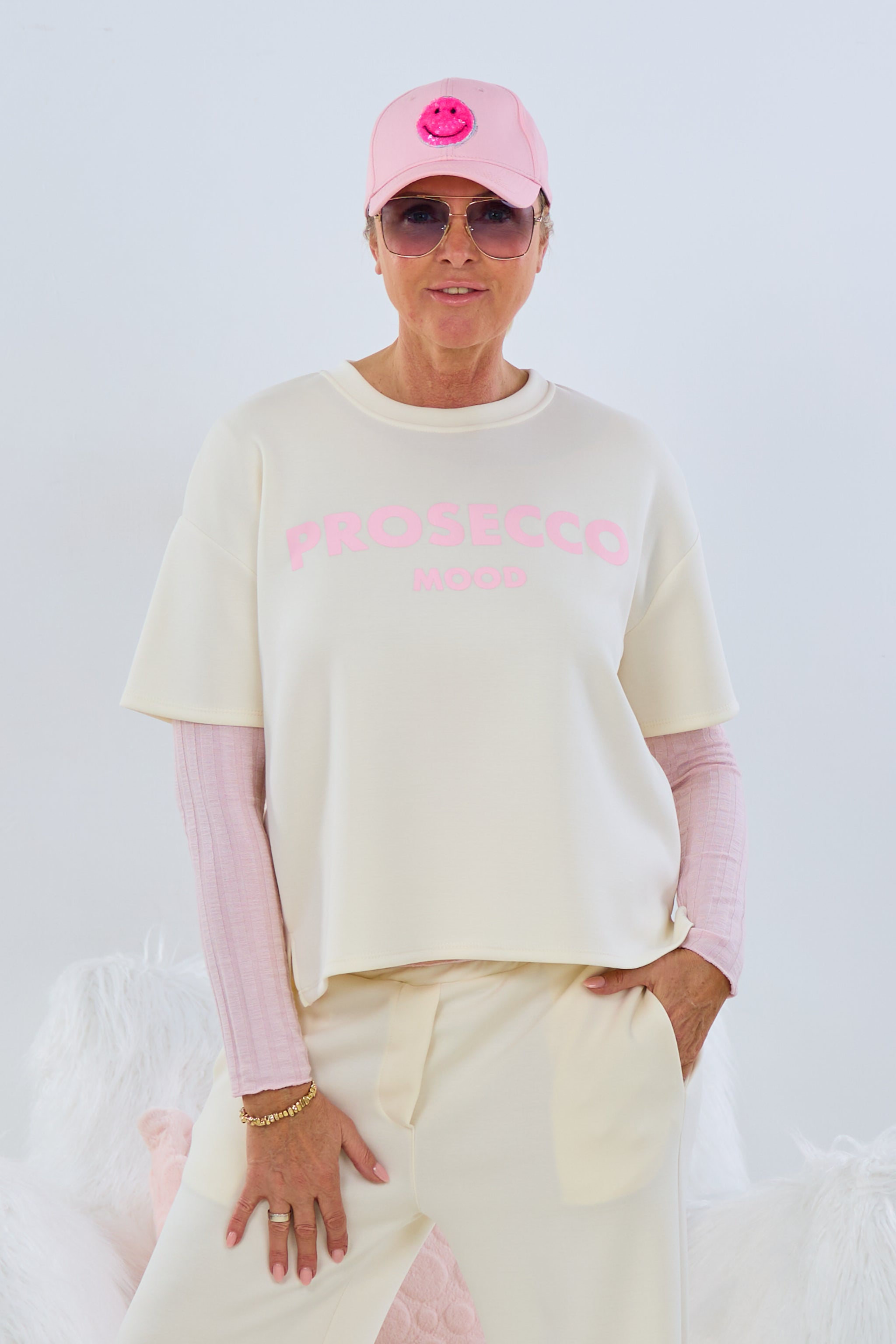 Lässiges Kurzarm-Freizeitshirt "Prosecco, creme von Trends & Lifestyle Deutschland GmbH