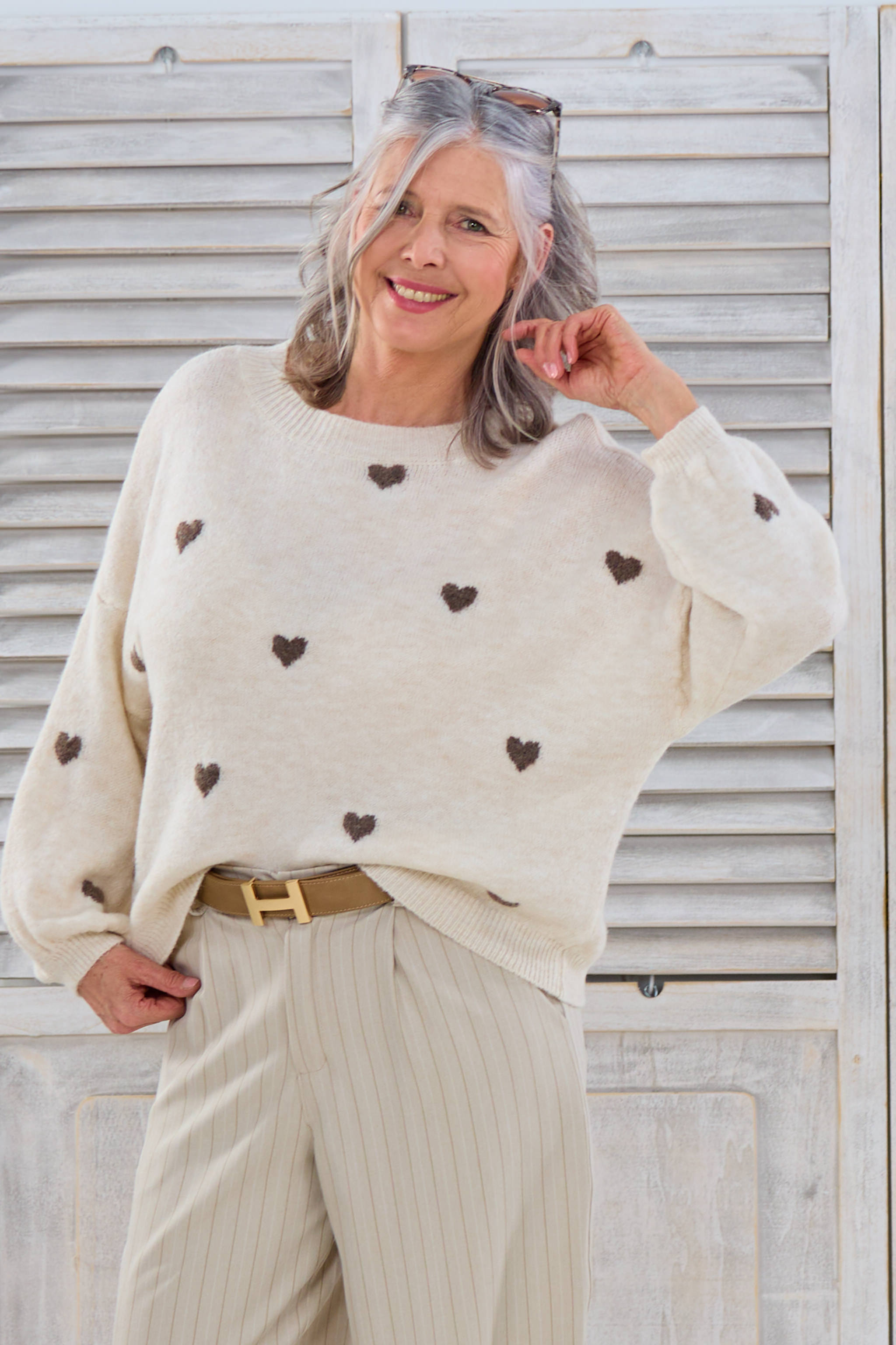 Pulli mit Herzchen, beige-taupe von Trends & Lifestyle Deutschland GmbH