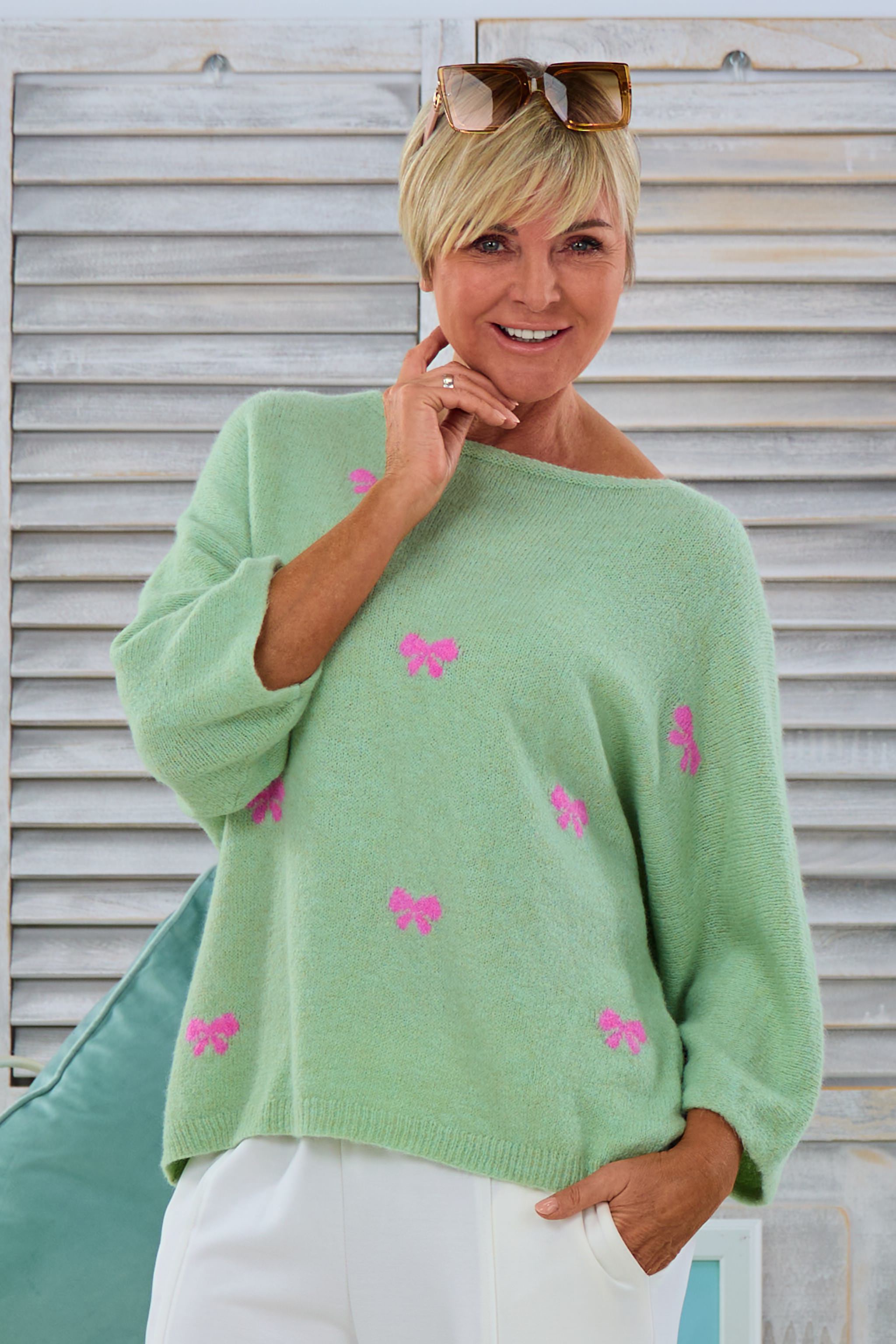 Pulli mit Schleifchen, lindgrün-rosa von Trends & Lifestyle Deutschland GmbH