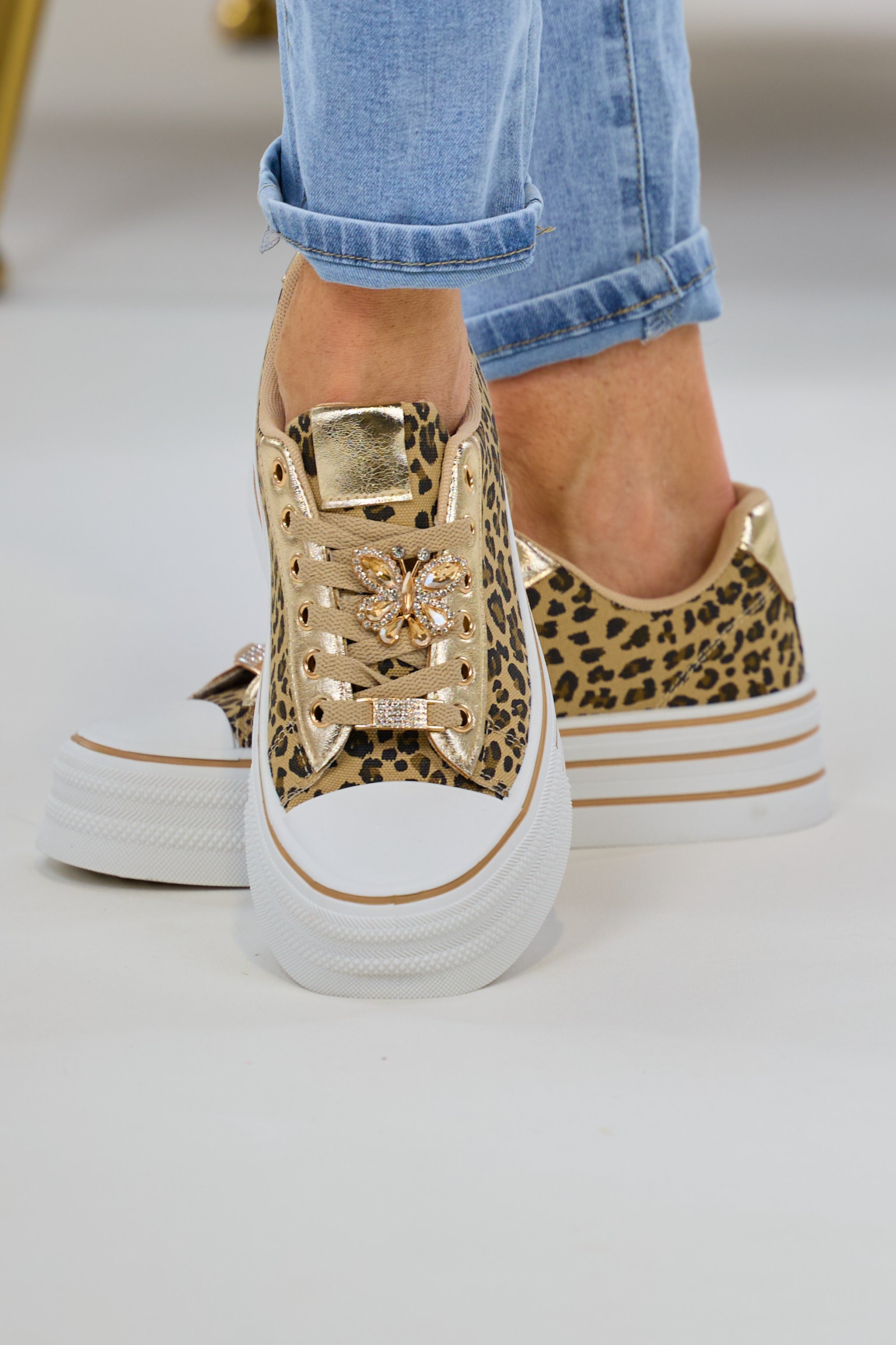 Sneaker im Leo Look mit Plateausohle, leo-gold von Trends & Lifestyle Deutschland GmbH