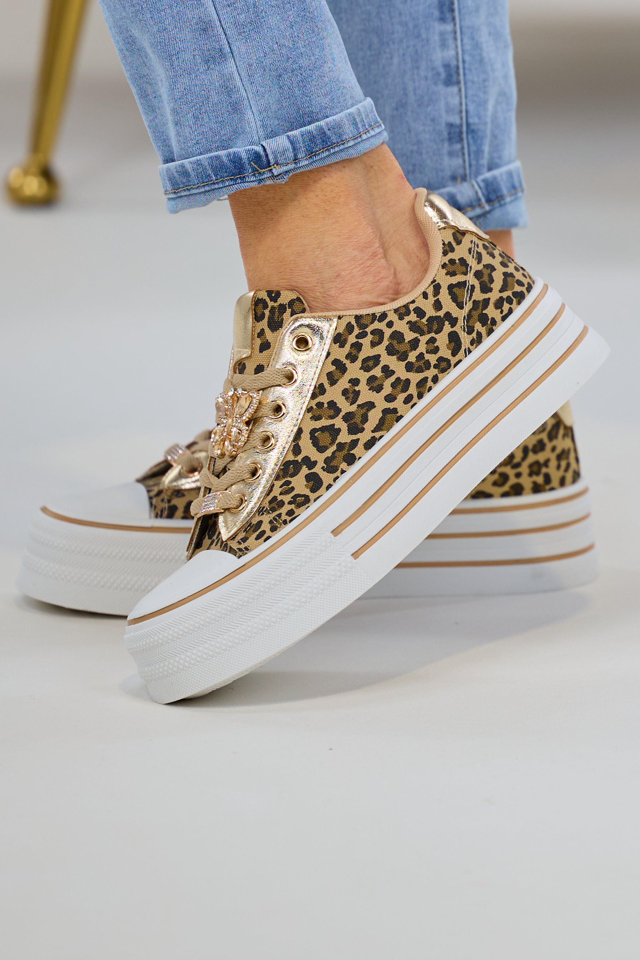 Sneaker im Leo Look mit Plateausohle, leo-gold von Trends & Lifestyle Deutschland GmbH