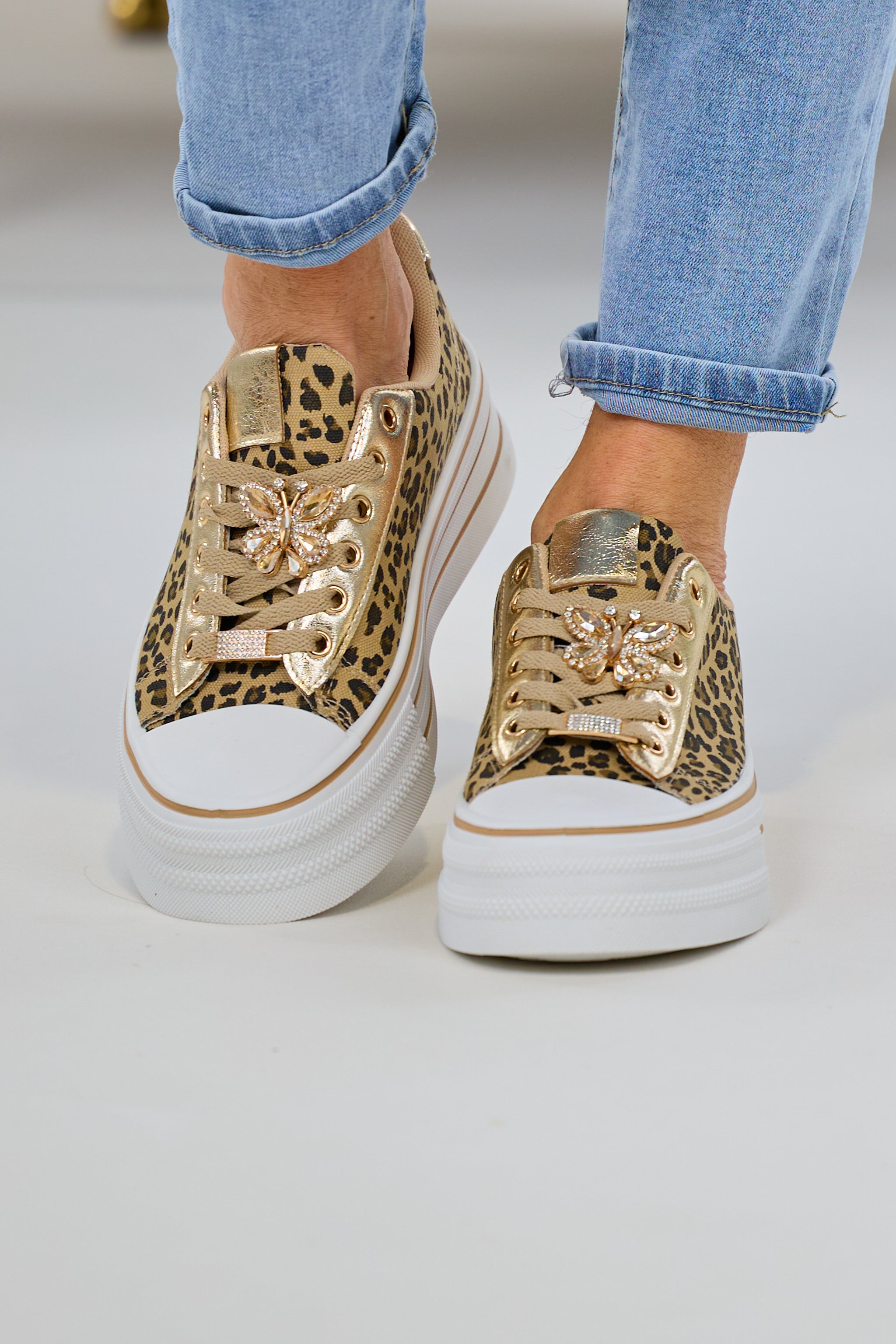 Sneaker im Leo Look mit Plateausohle, leo-gold von Trends & Lifestyle Deutschland GmbH