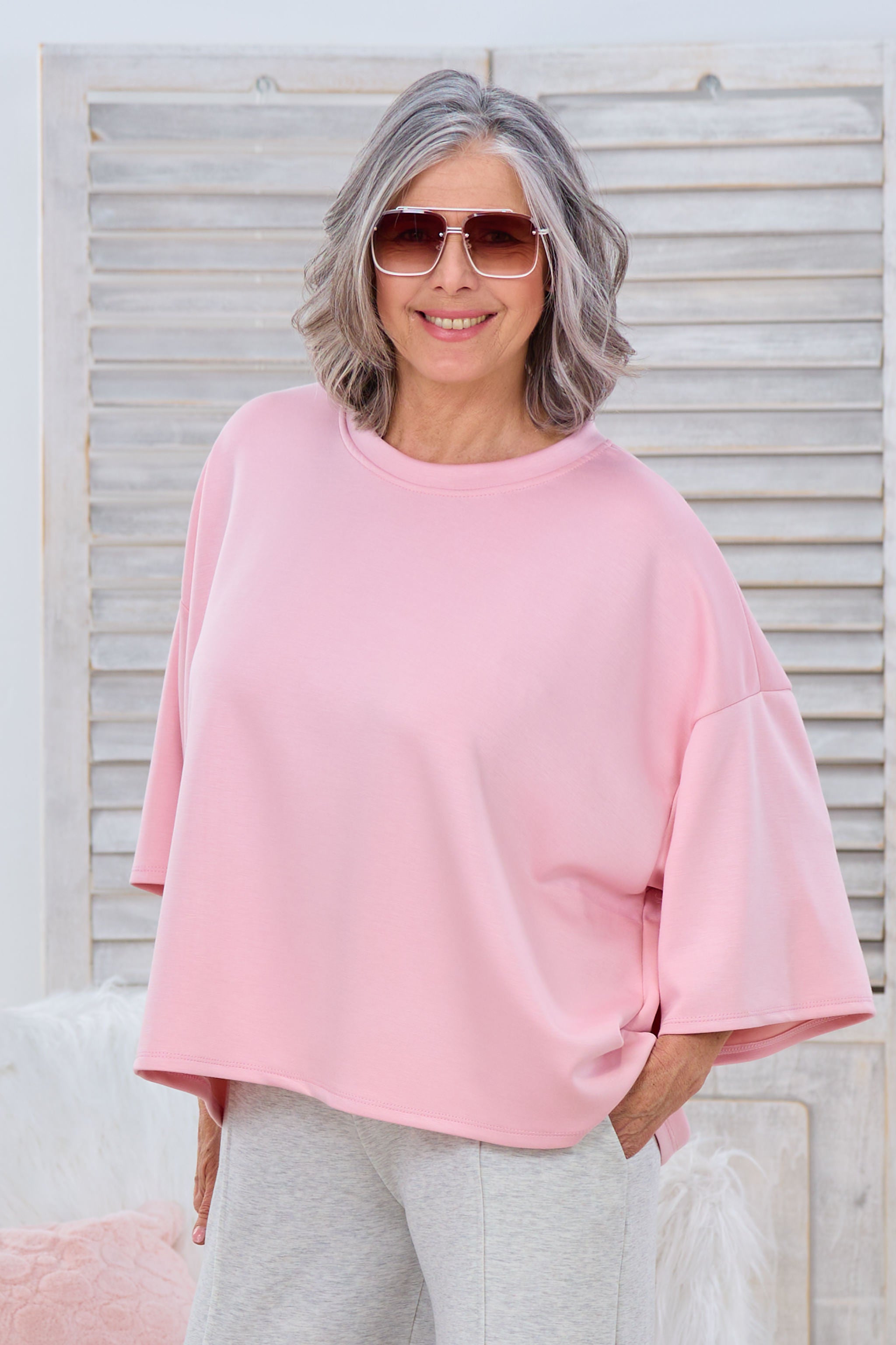 Cozy Freizeitshirt mit halblangen Ärmeln, rosa von Trends & Lifestyle Deutschland GmbH