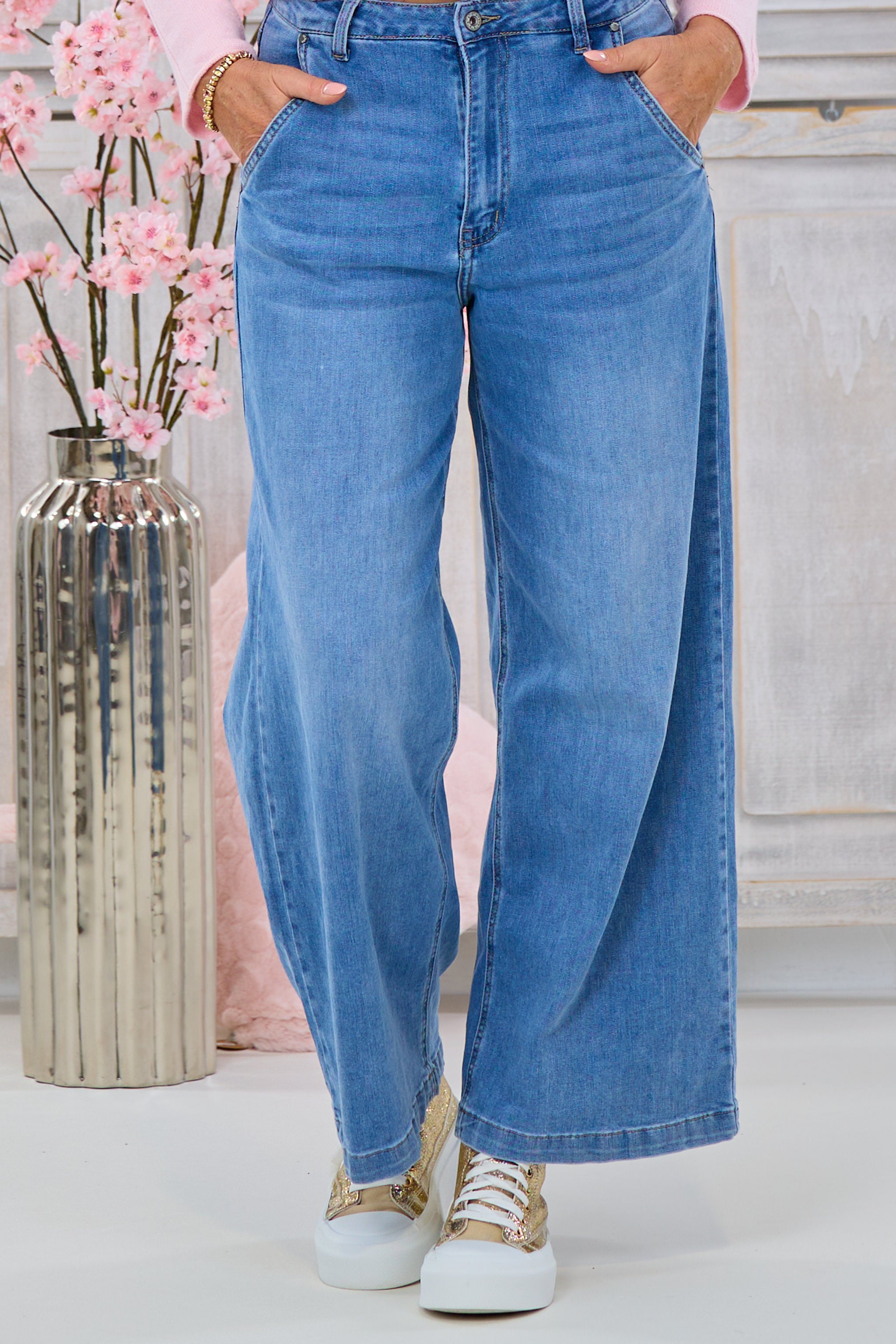 High Waist Jeans mit weitem Bein, denim von Trends & Lifestyle Deutschland GmbH