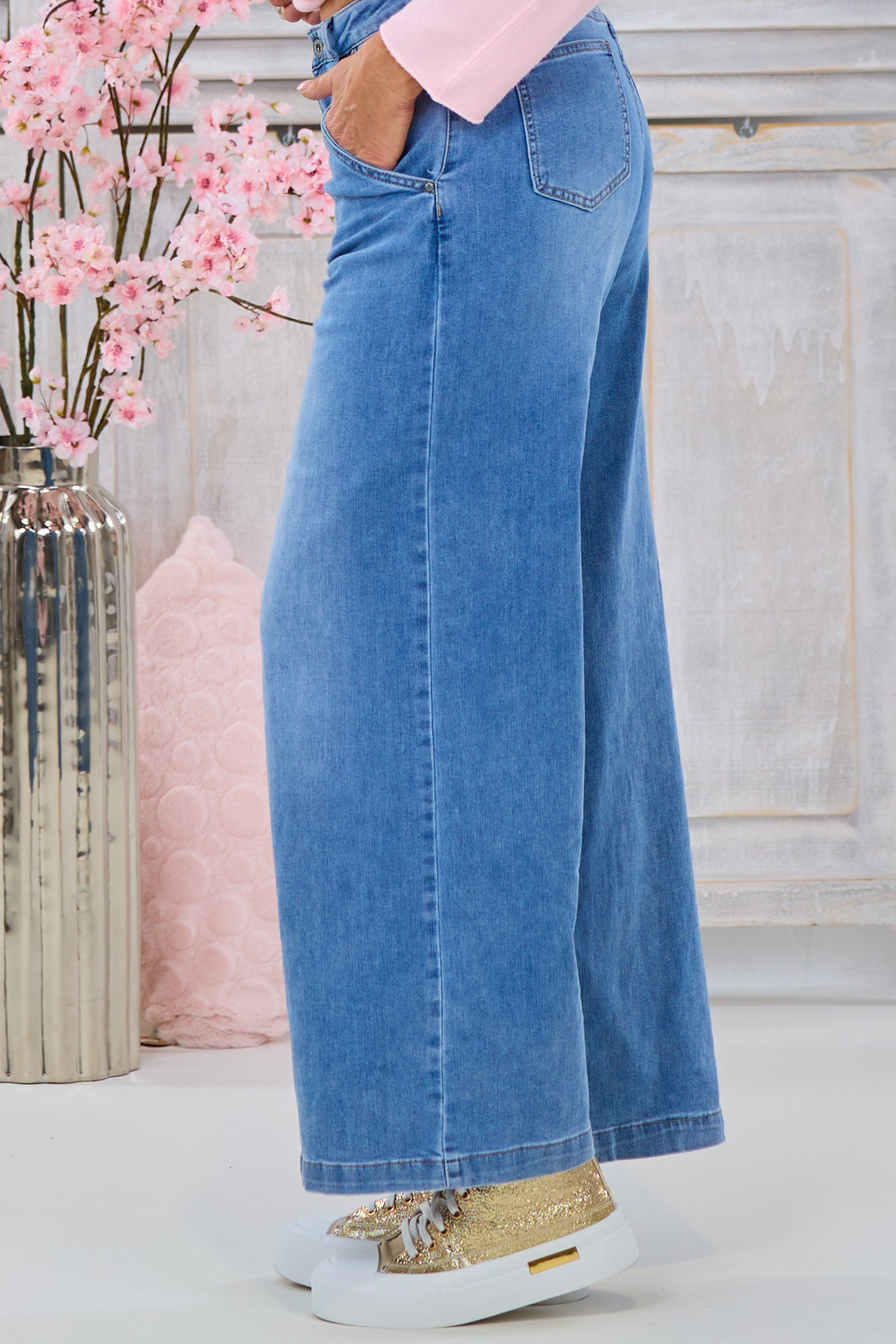 High Waist Jeans mit weitem Bein, denim von Trends & Lifestyle Deutschland GmbH