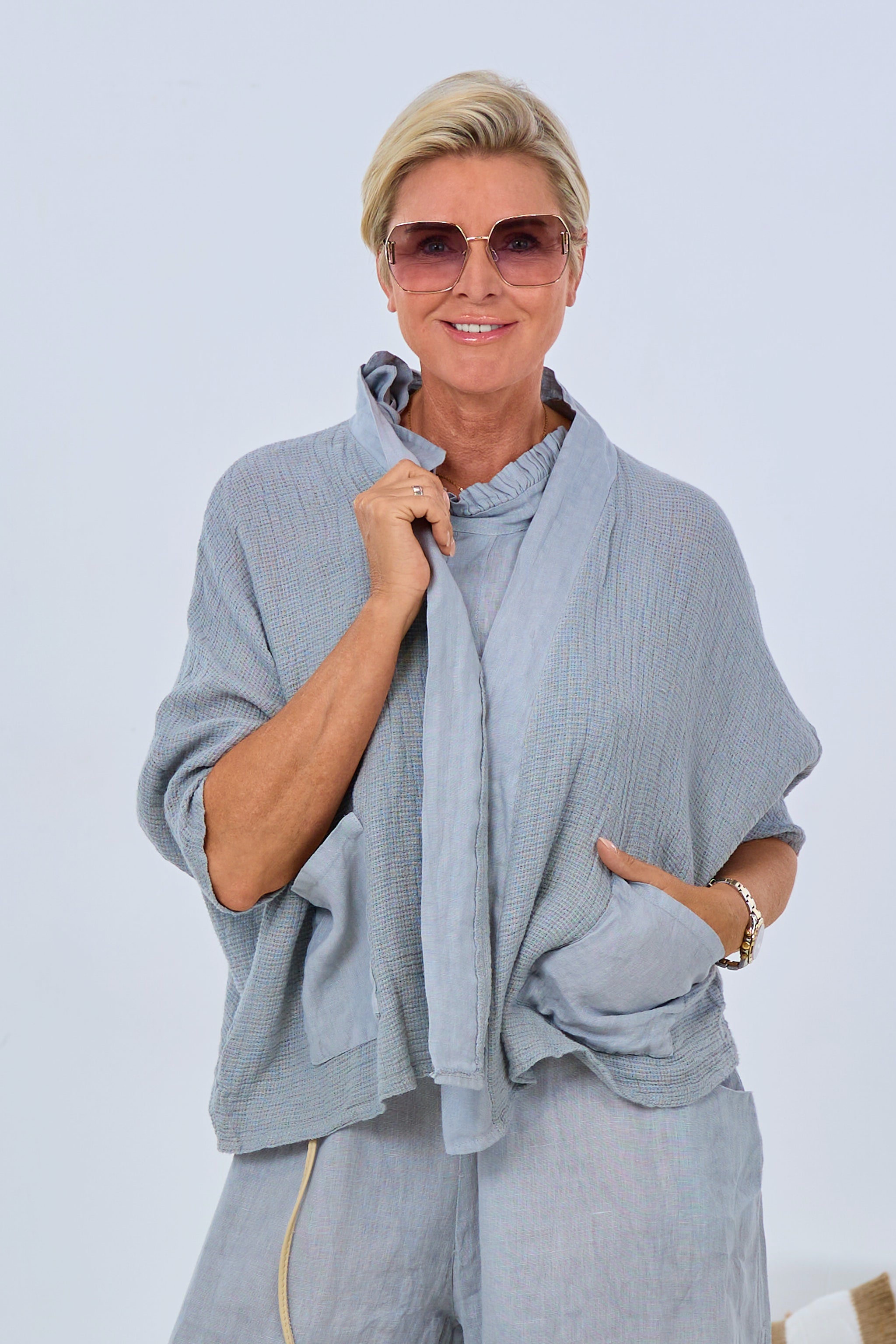 Kimono Jacke, grau