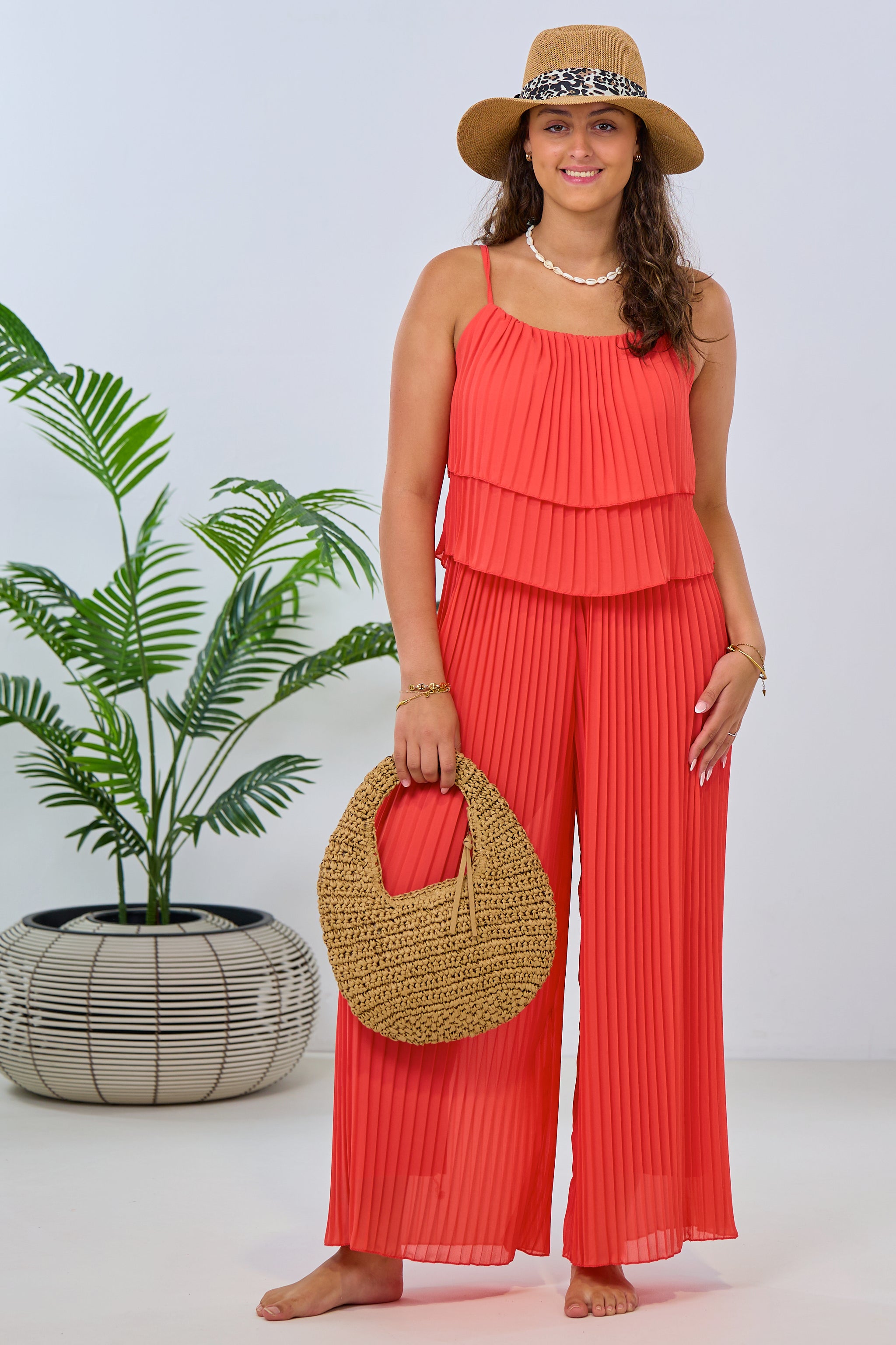 Plissée-Jumpsuit, koralle von Trends & Lifestyle Deutschland GmbH
