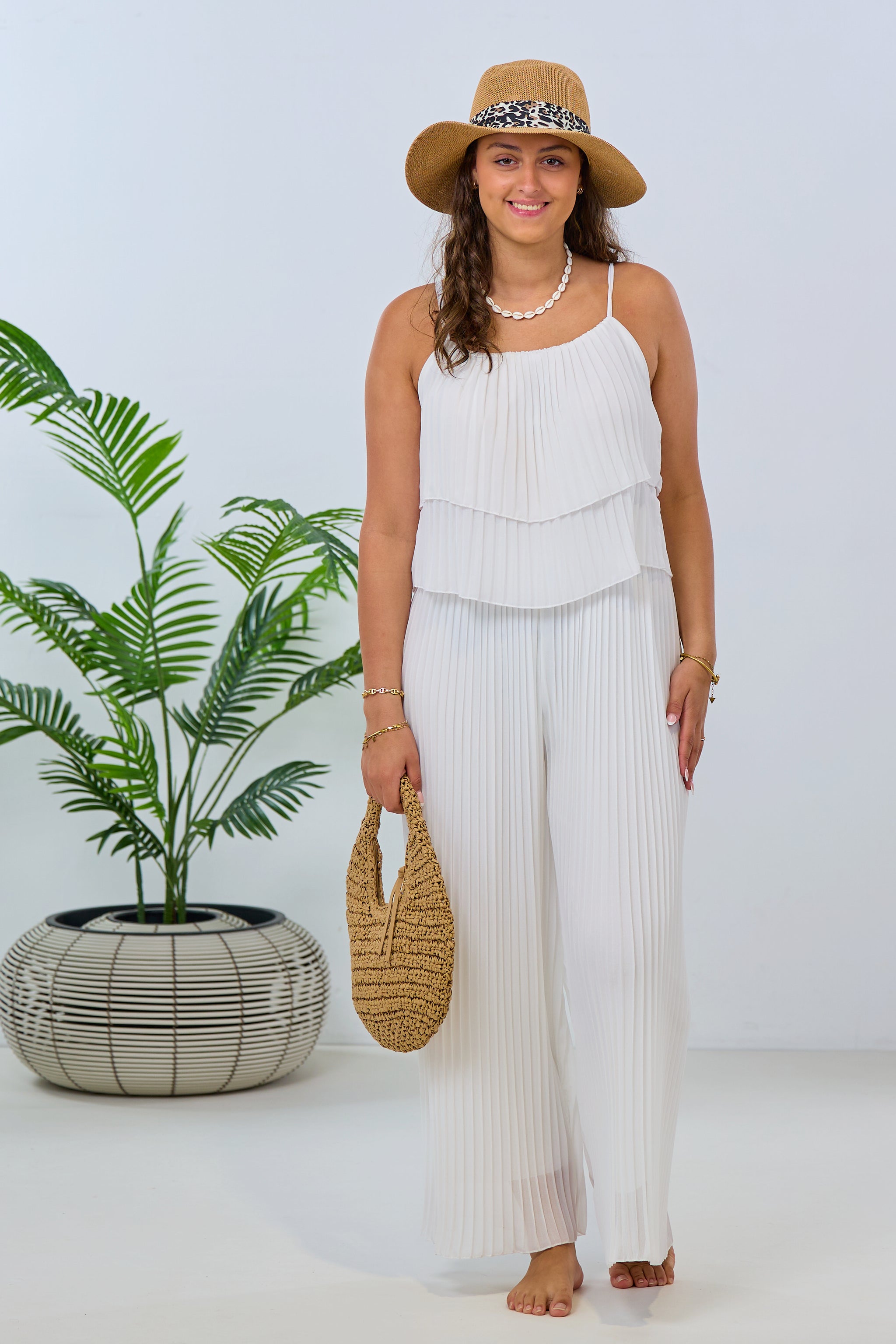 Plissée-Jumpsuit, ecru von Trends & Lifestyle Deutschland GmbH