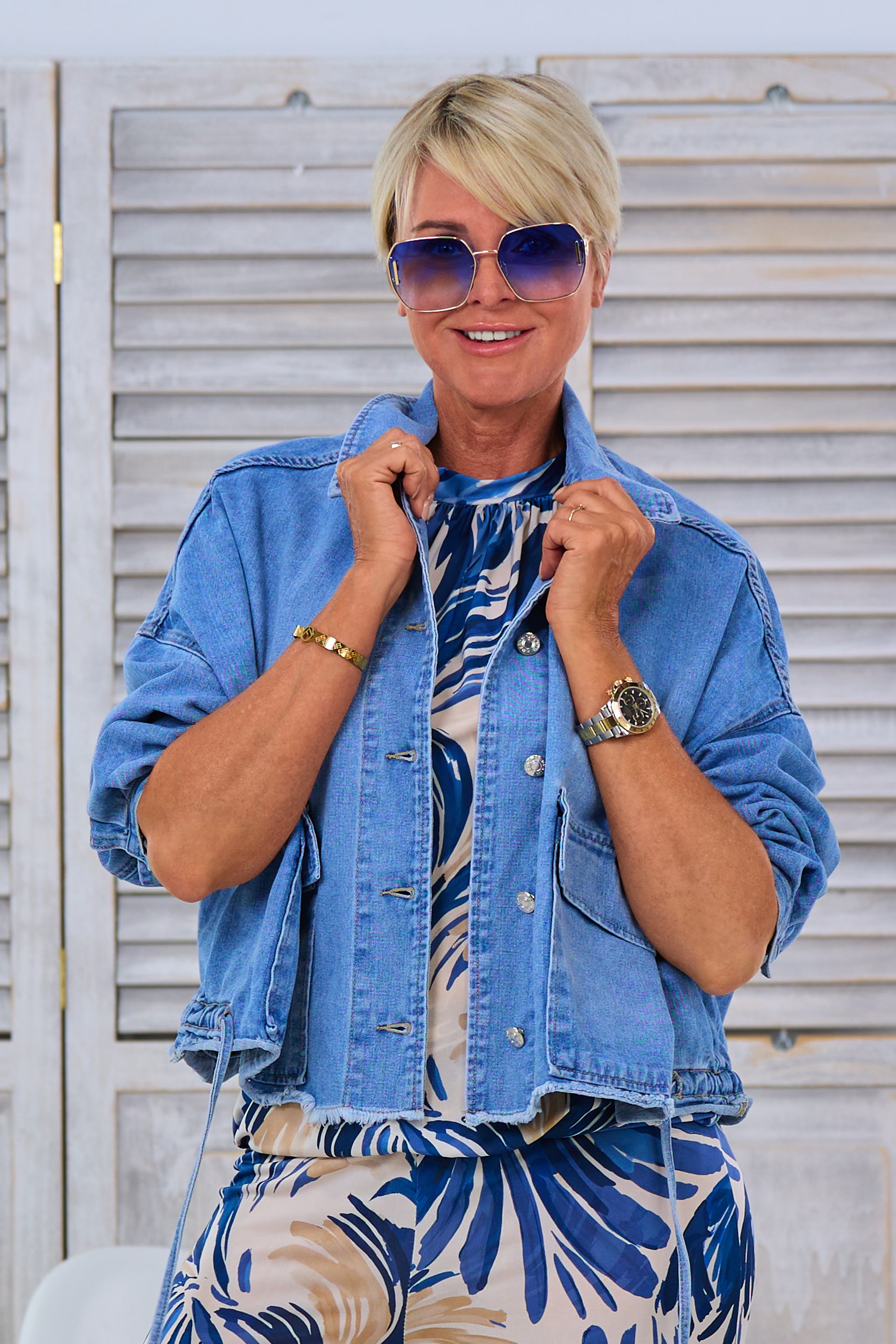 Oversized Jeansjacke mit großen Taschen, denim blau von Trends & Lifestyle Deutschland GmbH