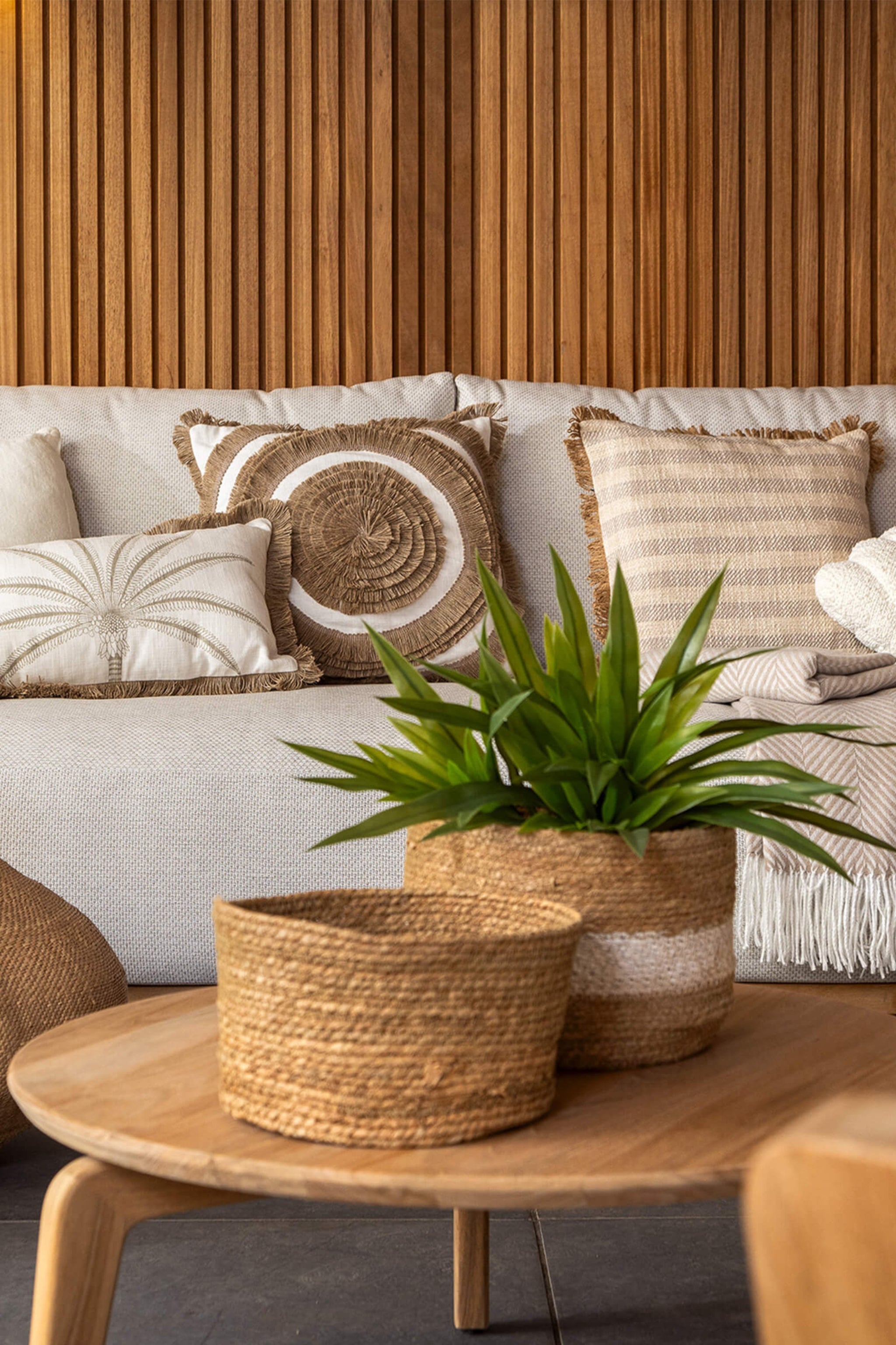 Kissen mit Kreisen, taupe-beige von Trends & Lifestyle Deutschland GmbH