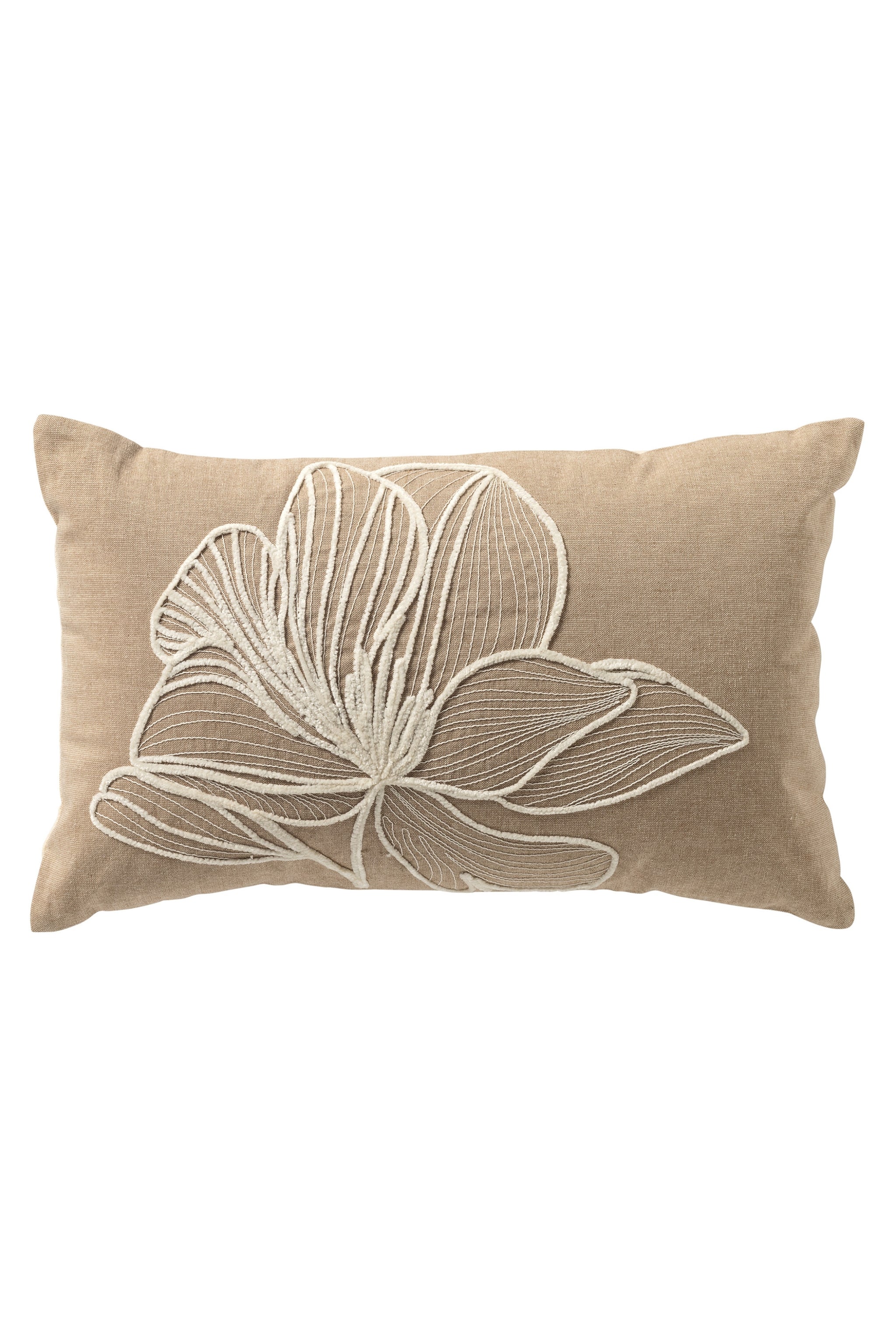 Kissen mit großer Blume, taupe-beige von Trends & Lifestyle Deutschland GmbH