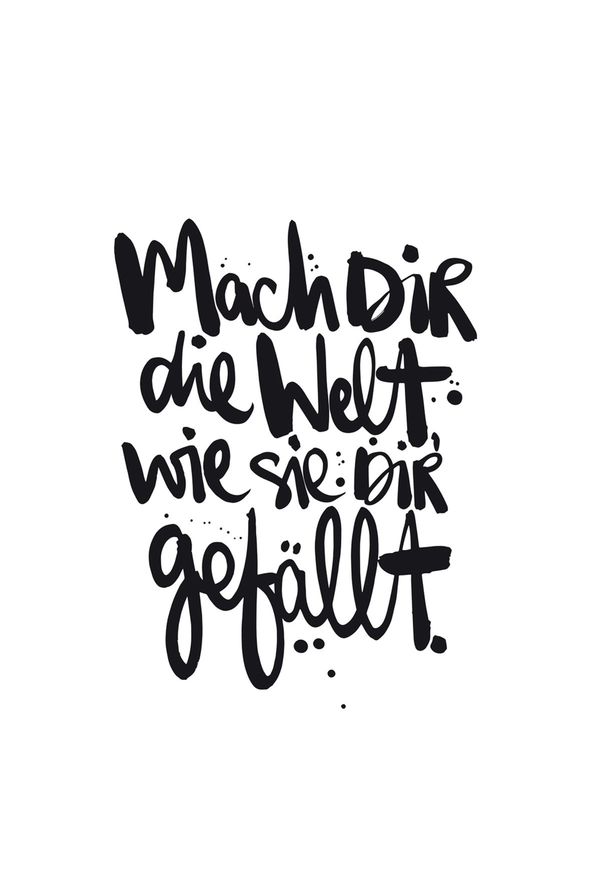 Servietten: Mach Dir die Welt wie sie Dir gefällt, weiß-schwarz von Trends & Lifestyle Deutschland GmbH