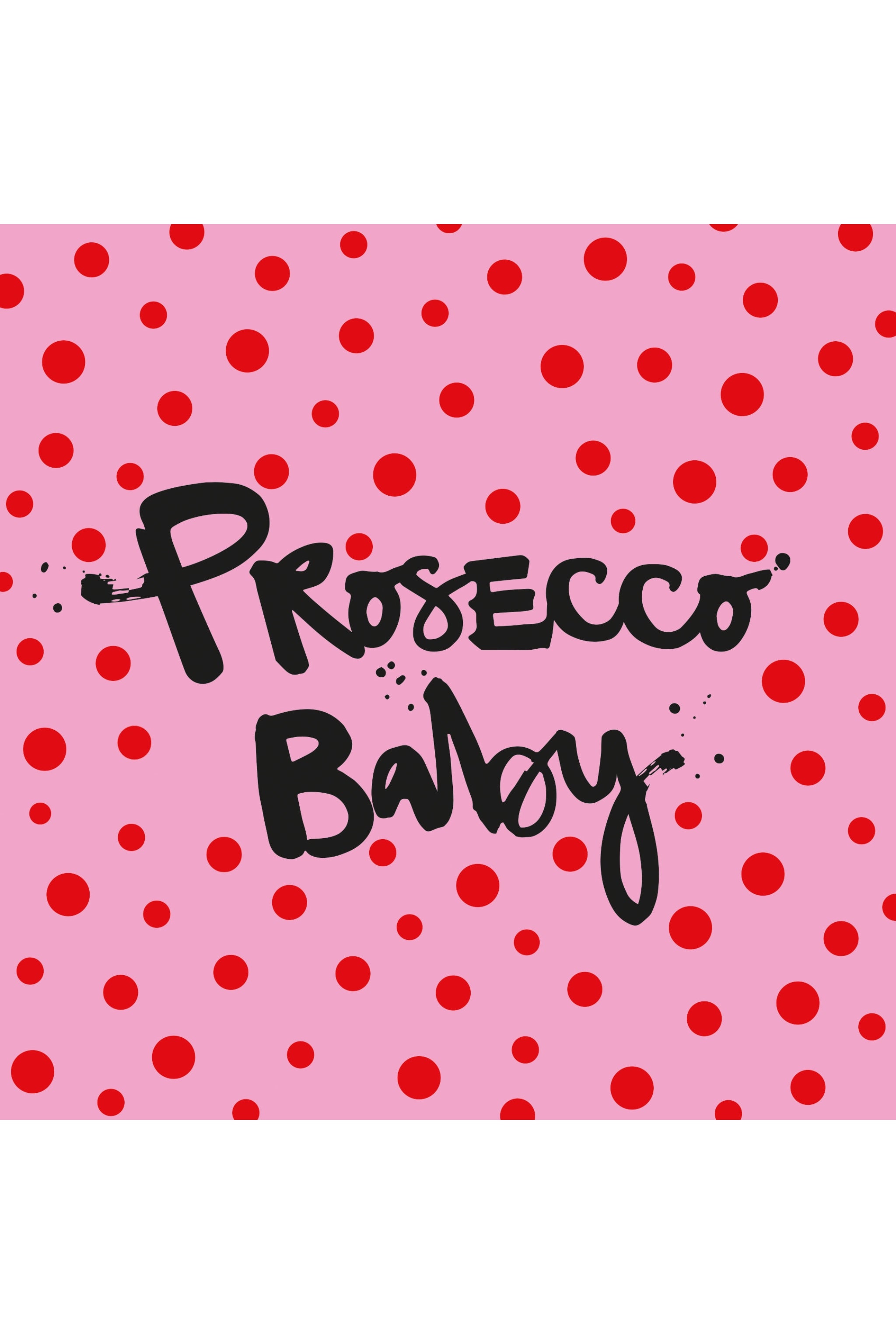 Servietten: Prosecco Baby, rosa-rot-schwarz von Trends & Lifestyle Deutschland GmbH