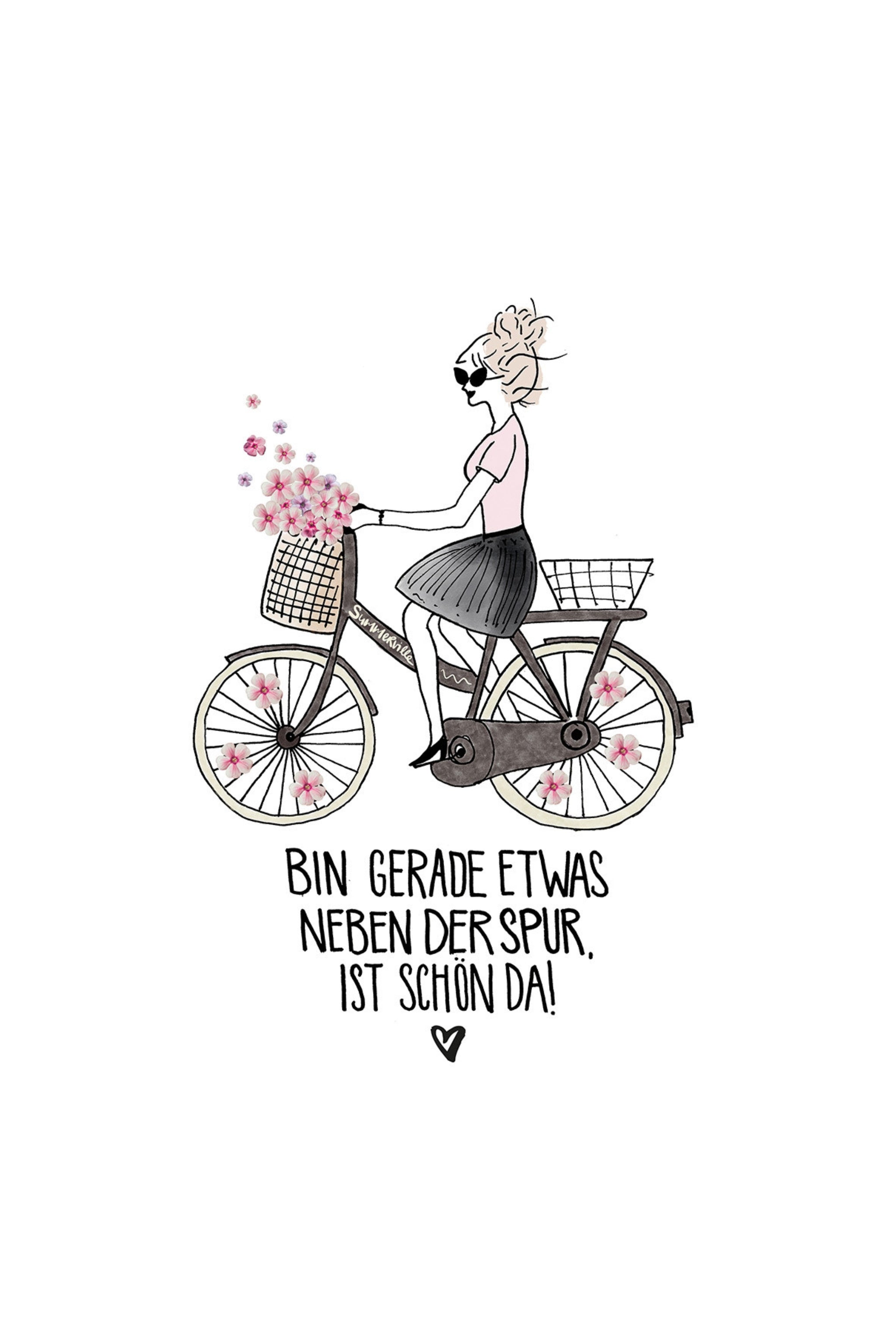 Servietten: Fahrrad, weiß-rosa-schwarz von Trends & Lifestyle Deutschland GmbH