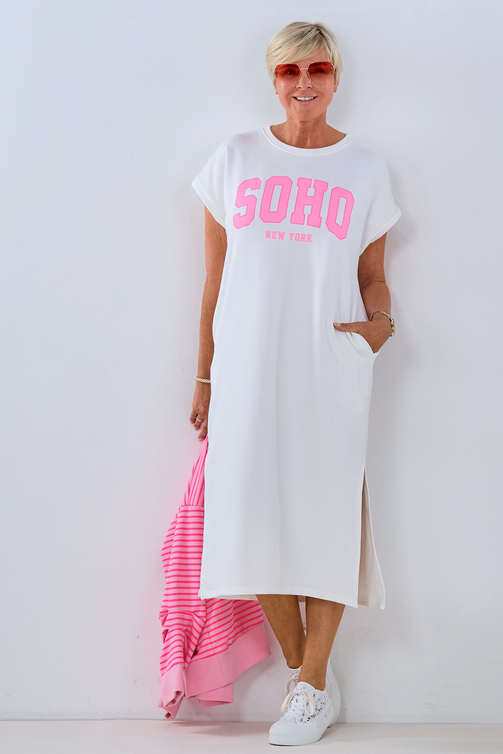 langes Sweatkleid SOHO, weiß von Trends & Lifestyle Deutschland GmbH