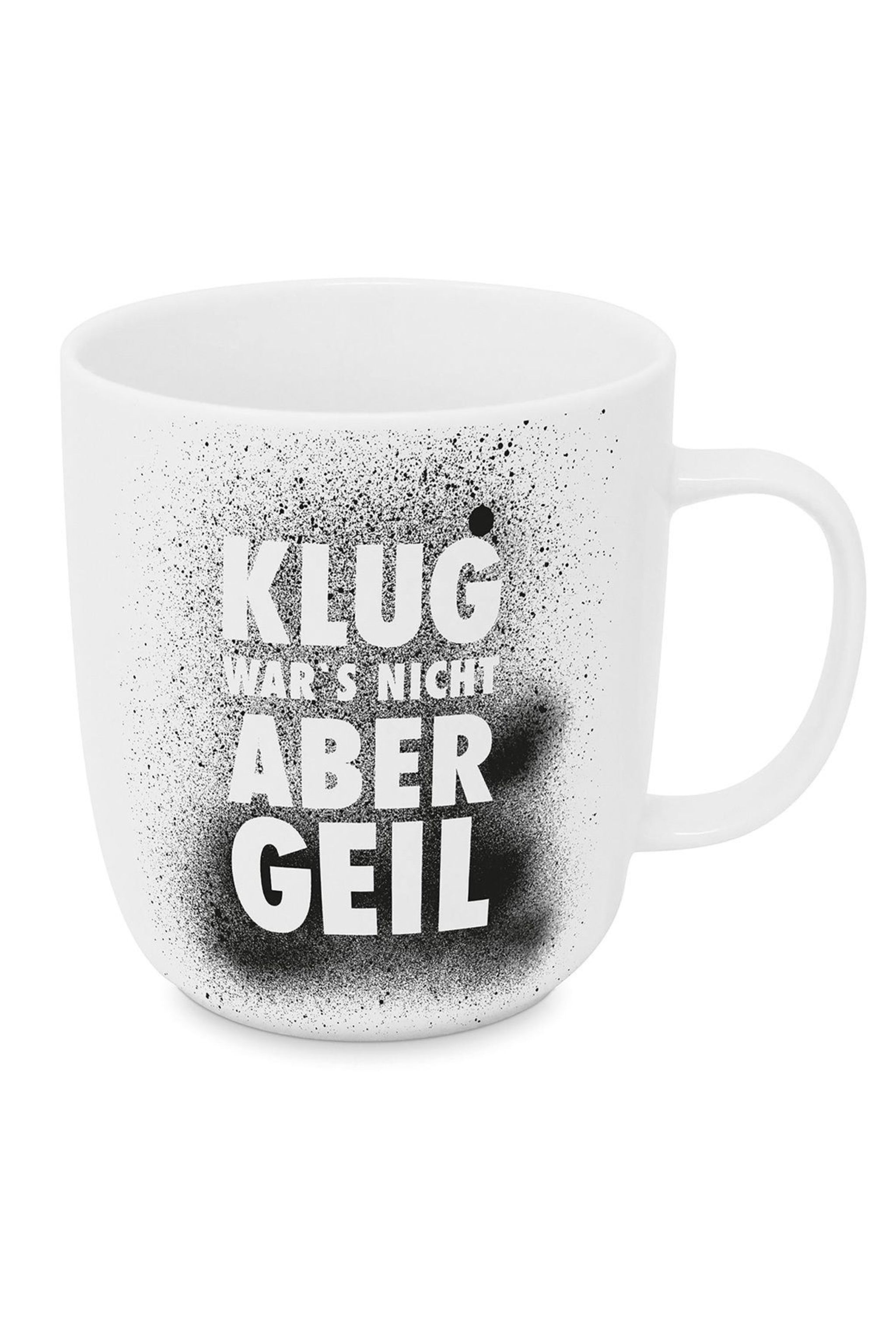 Tasse: klug war´s nicht, weiß-schwarz