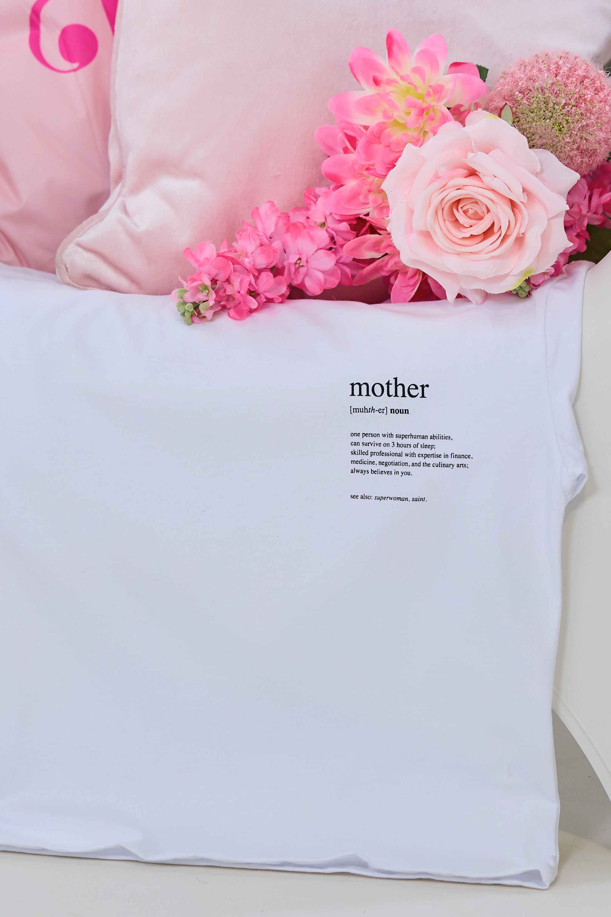 T-Shirt mit mother-Print, weiß