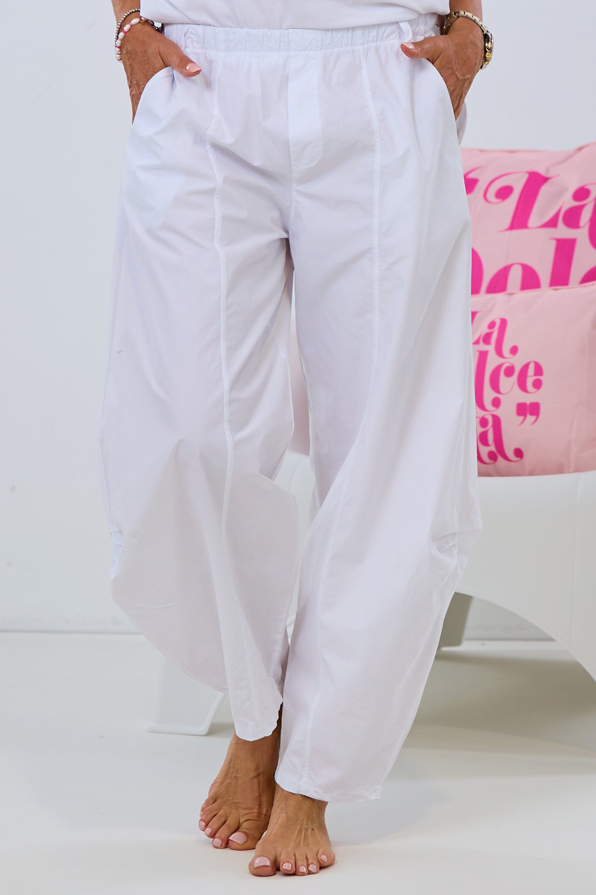 Summery balloon pants, white