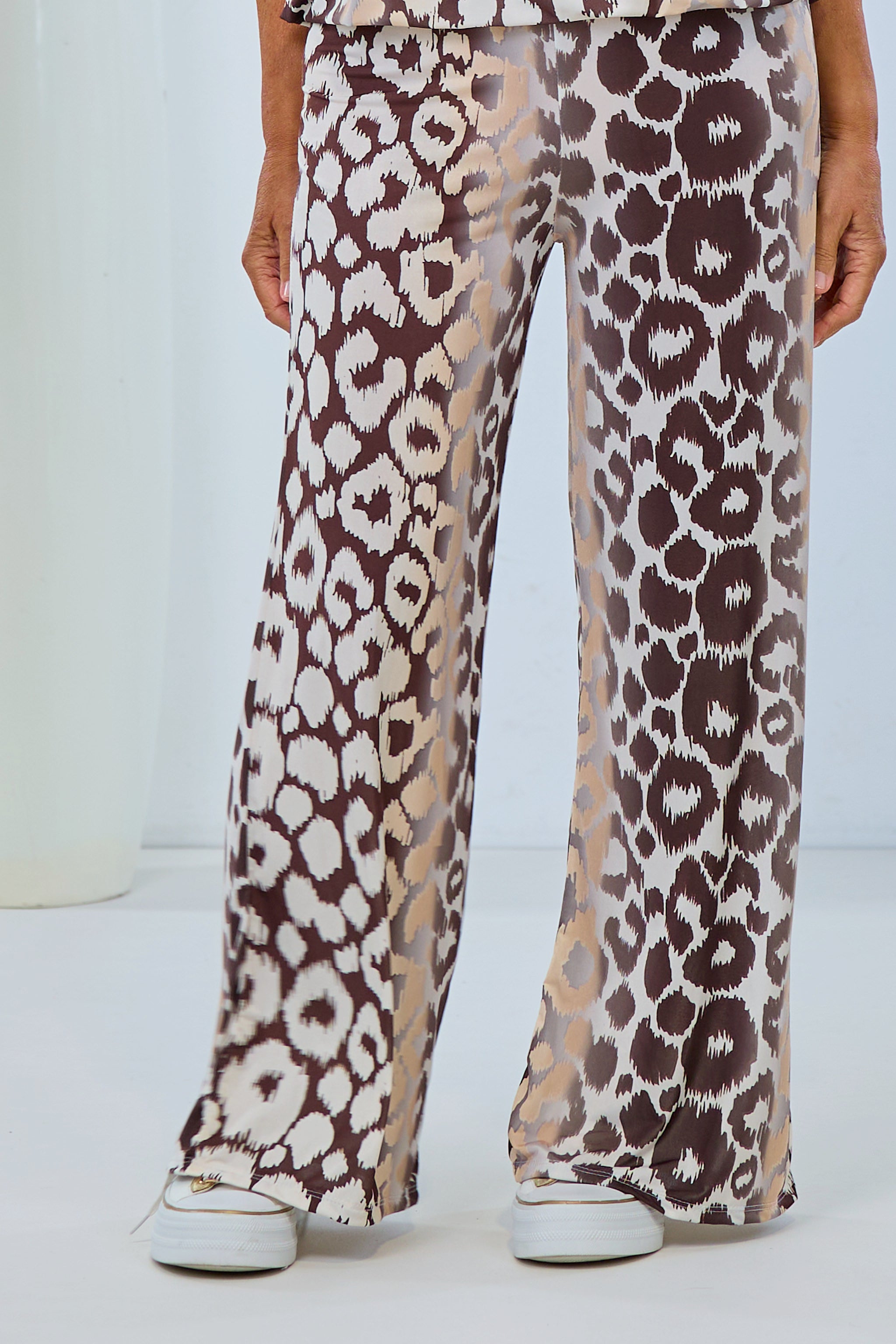 weich fallende Hose Leo, creme-taupe-braun