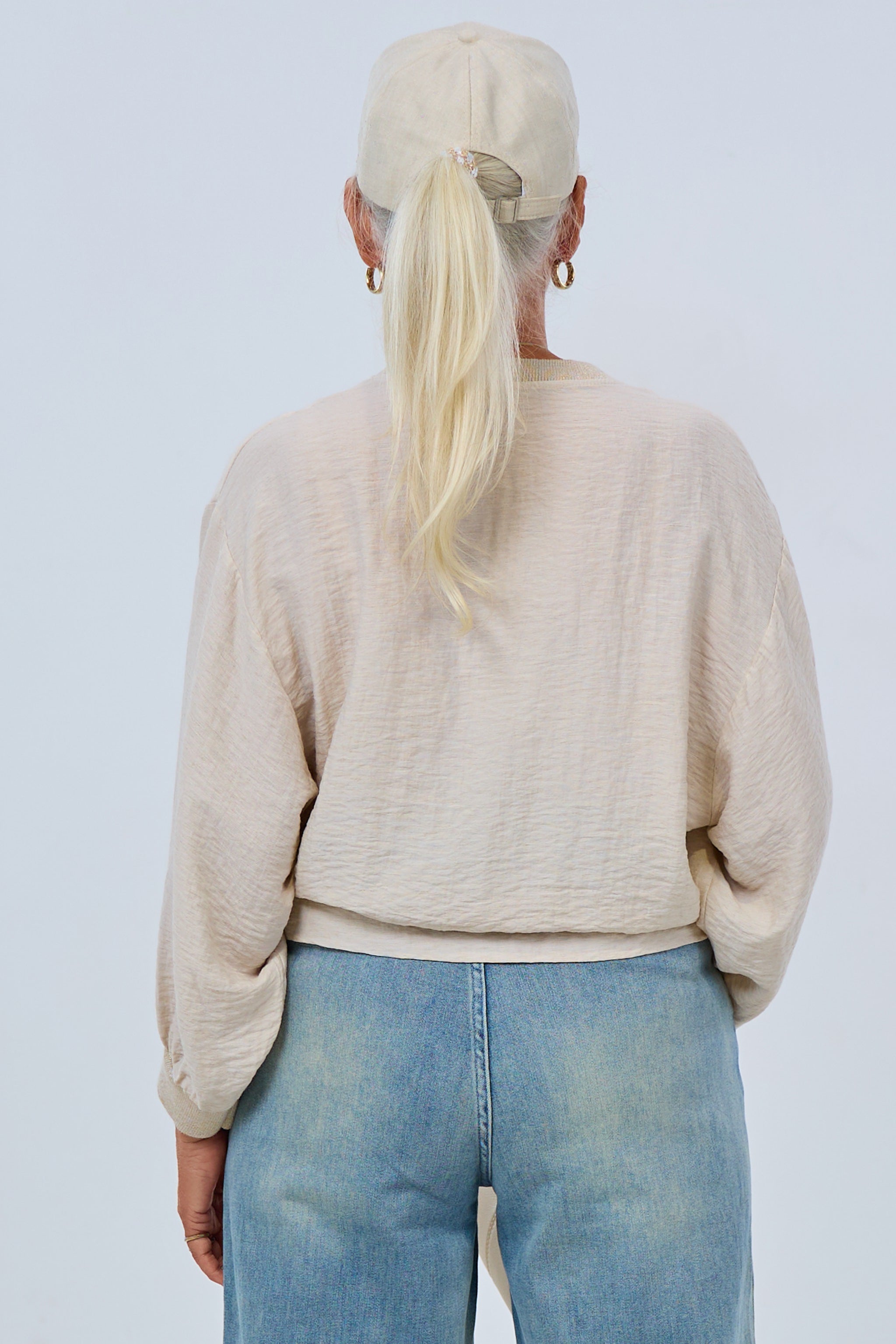 Leichter Blouson mit Kordelzug, beige