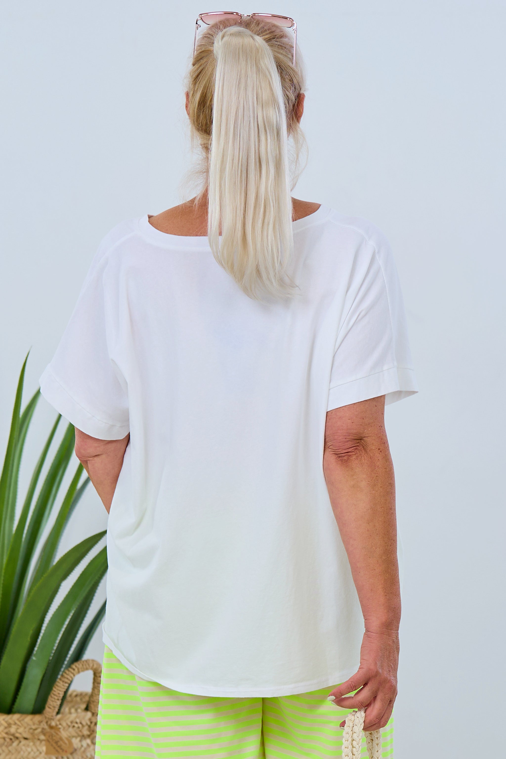 Oversized shirt with tequila print, white