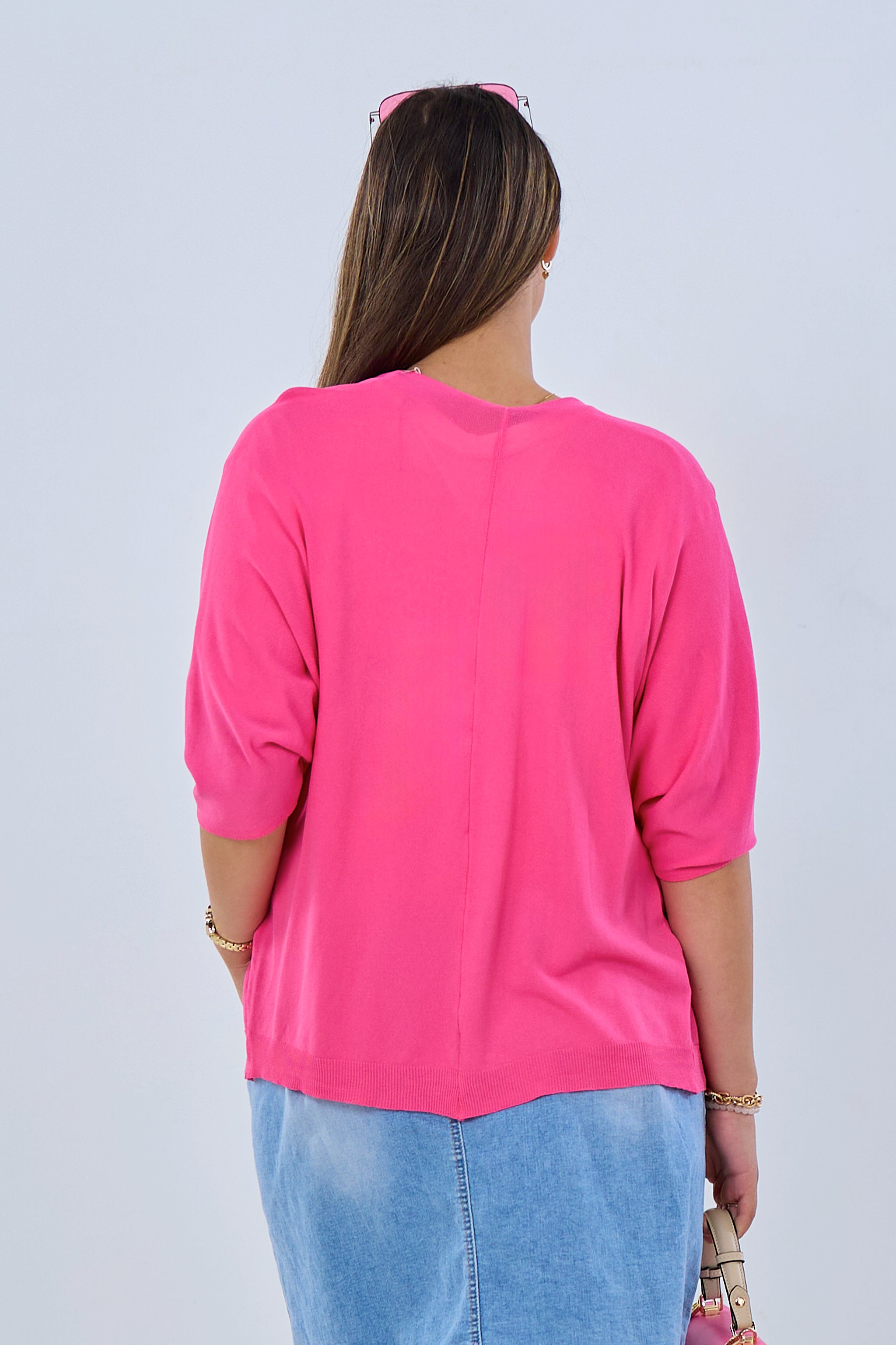 Fine knit jacket, pink