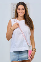 Handykette mit Perlen, rosa
