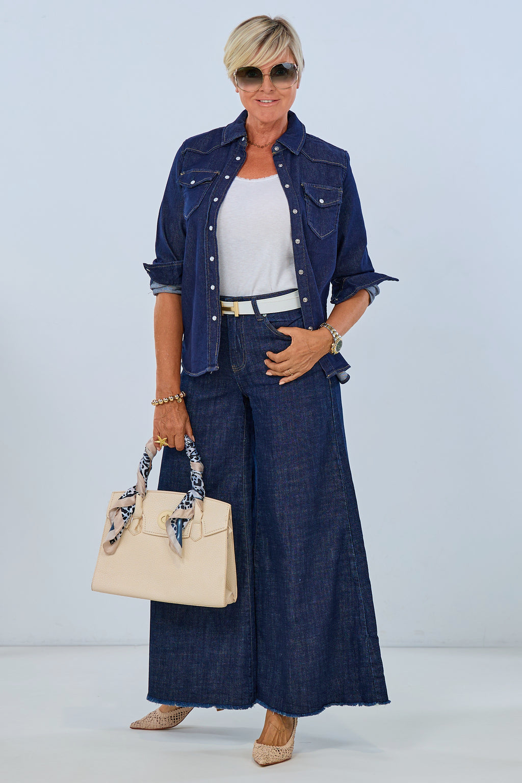 Classic-Jeanshemd, dark denim