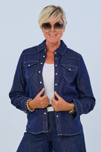 Classic-Jeanshemd, dark denim