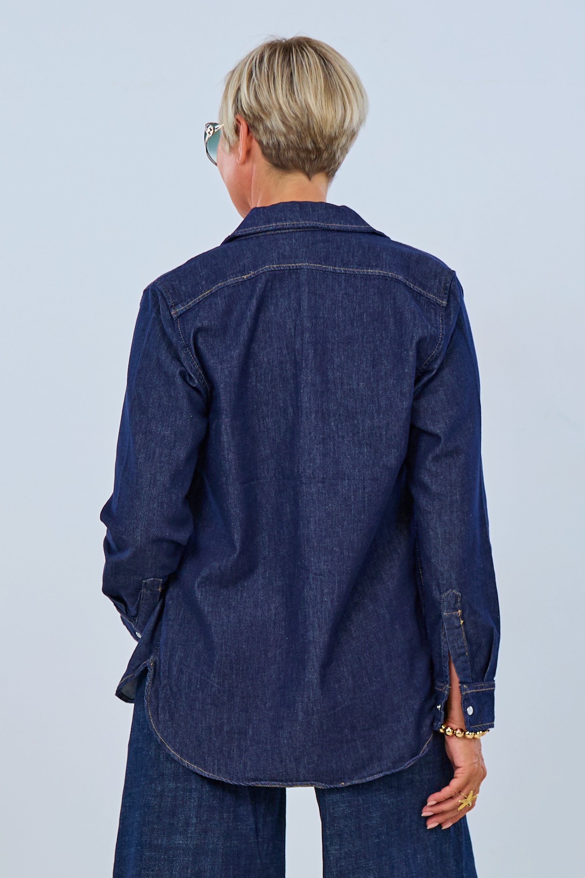 Classic-Jeanshemd, dark denim