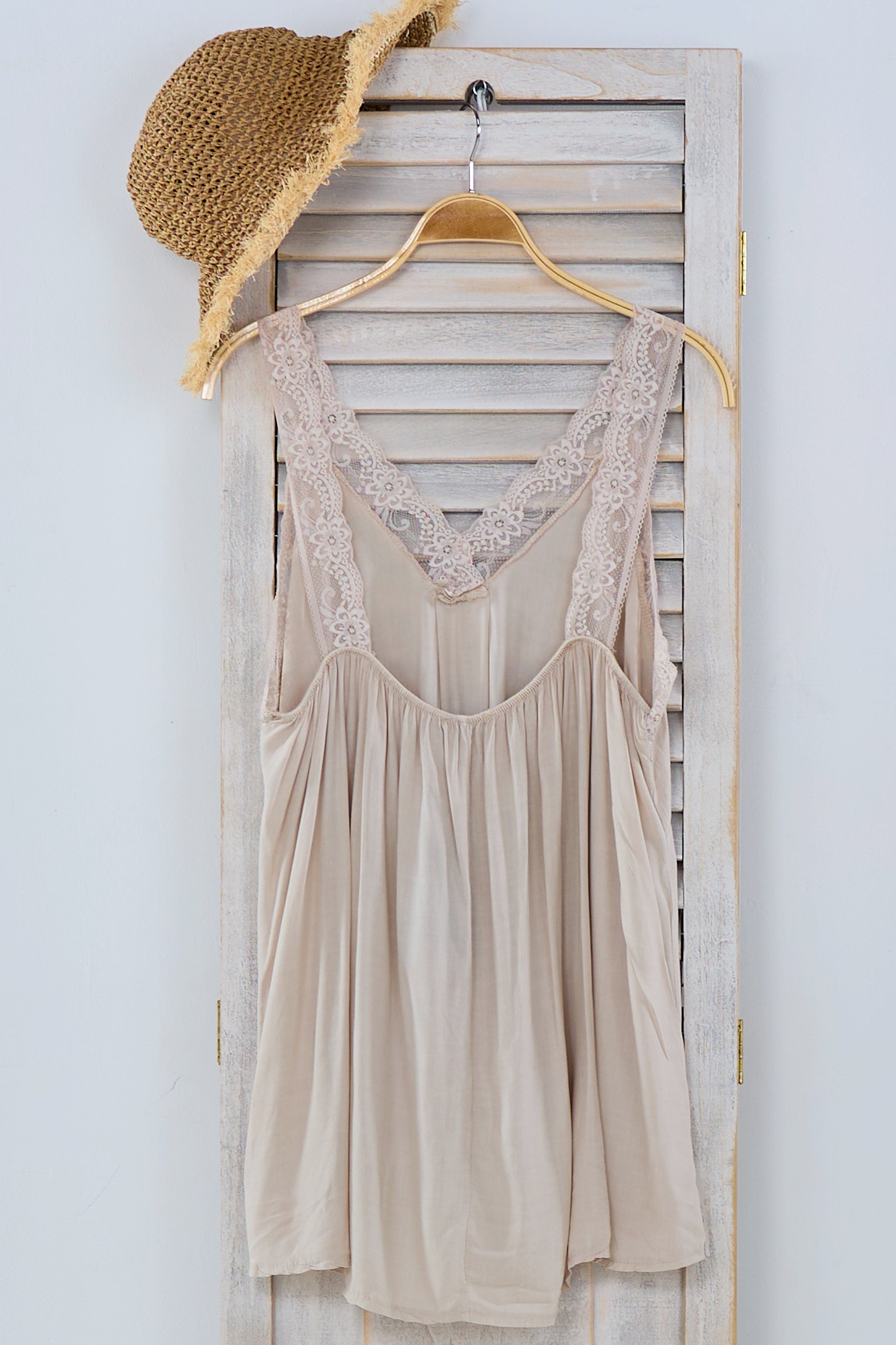 Spitzentop, beige