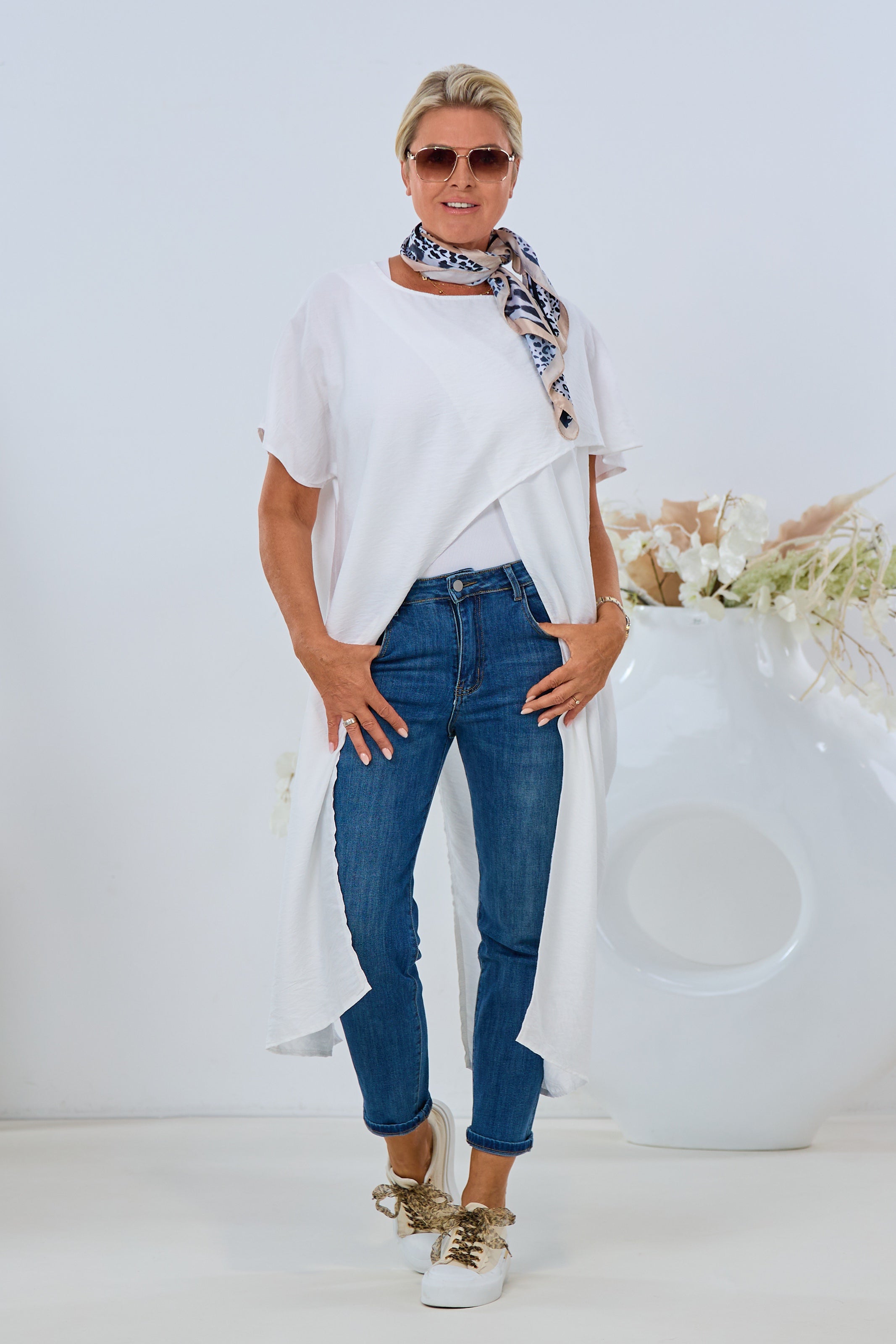 Highwaist Jeans im 5-Pocket-Style, denim