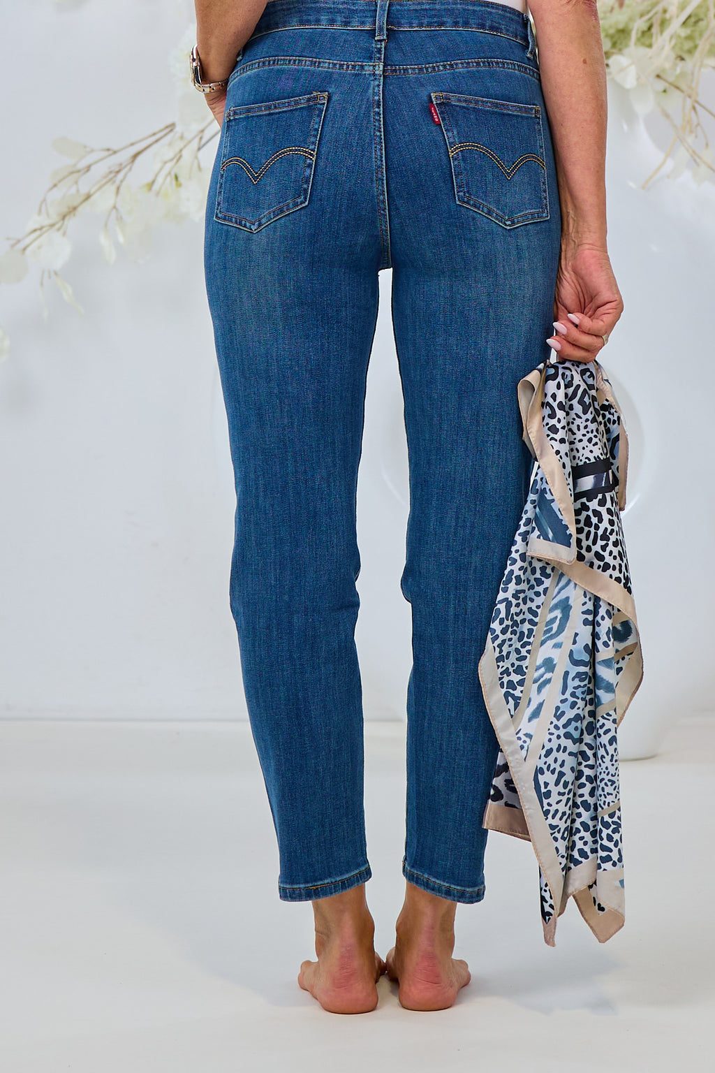 Highwaist Jeans im 5-Pocket-Style, denim